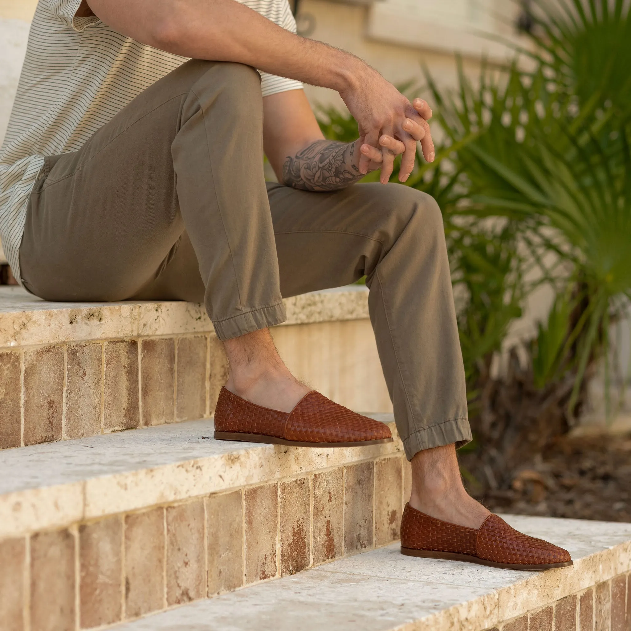 Alejandro Woven Slip-On 2.0 Woven Brandy -NISOLO