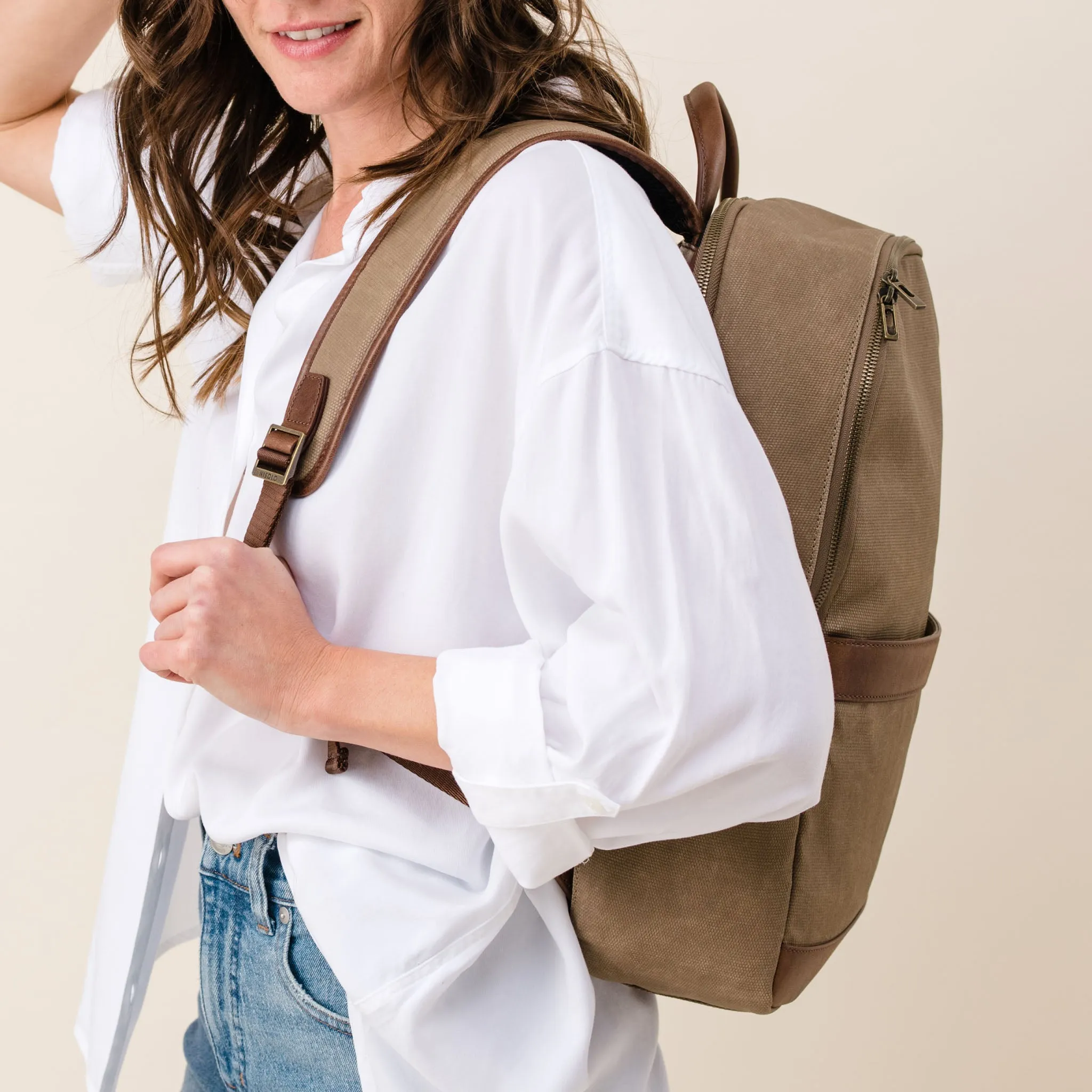 Alex Commuter Backpack Waxed Canvas -NISOLO