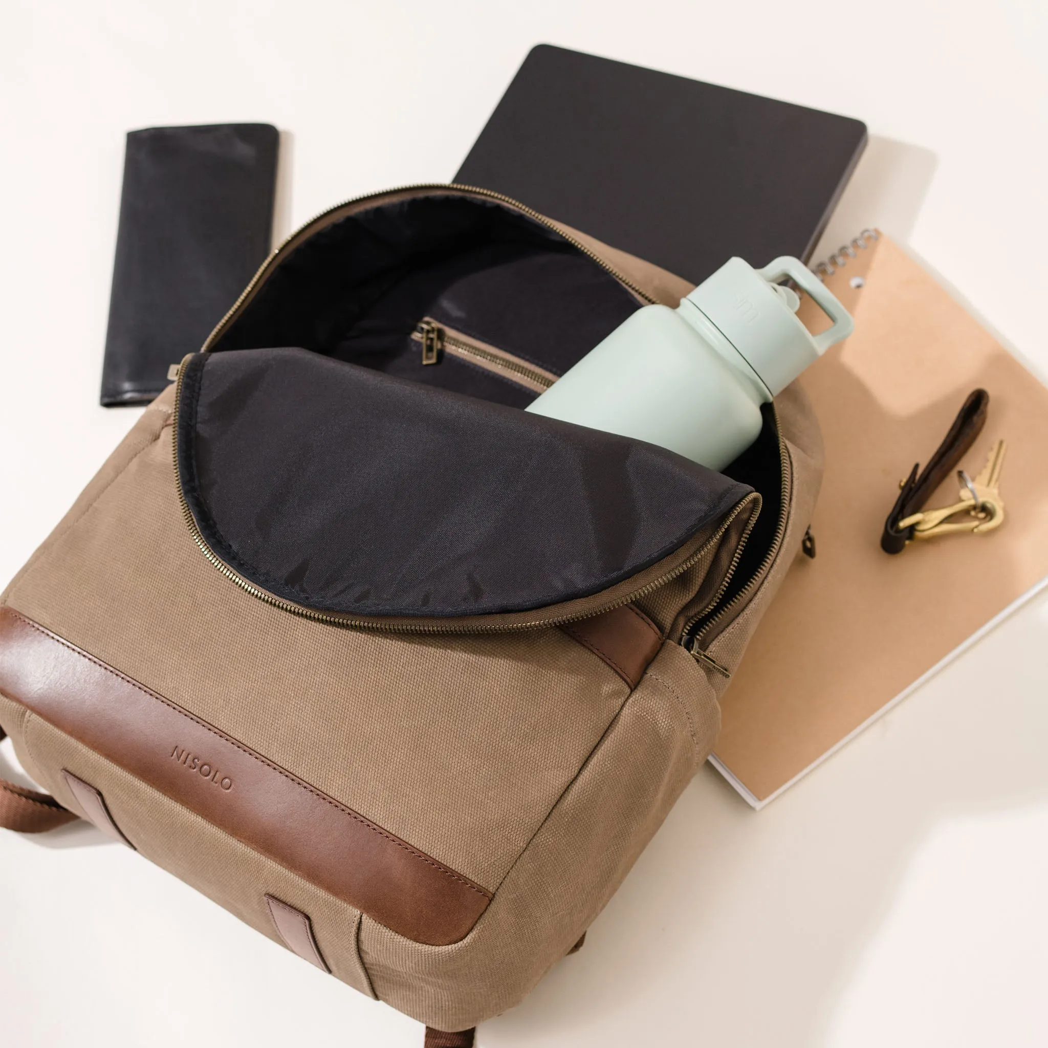 Alex Commuter Backpack Waxed Canvas -NISOLO