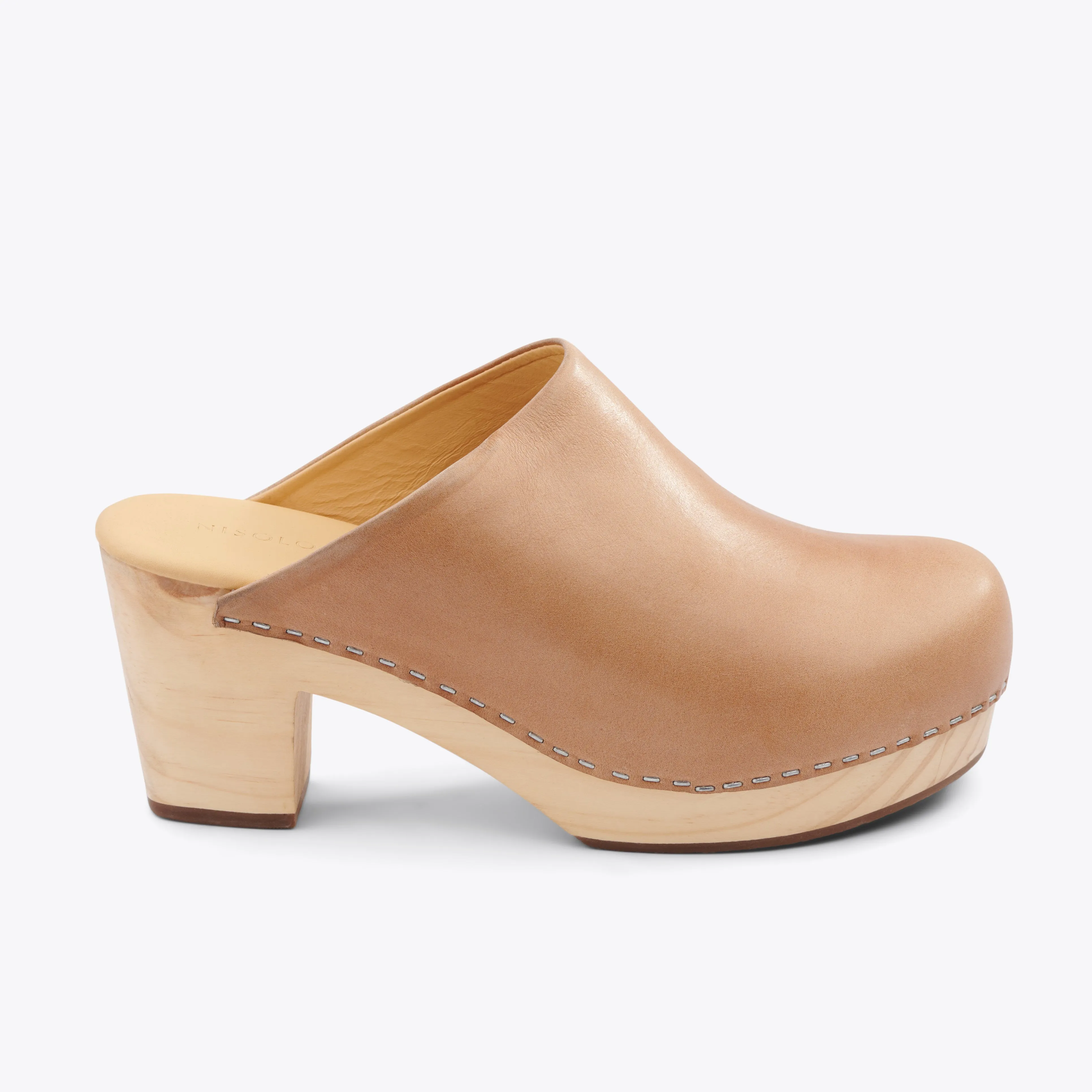All-Day Heeled Clog Almond -NISOLO