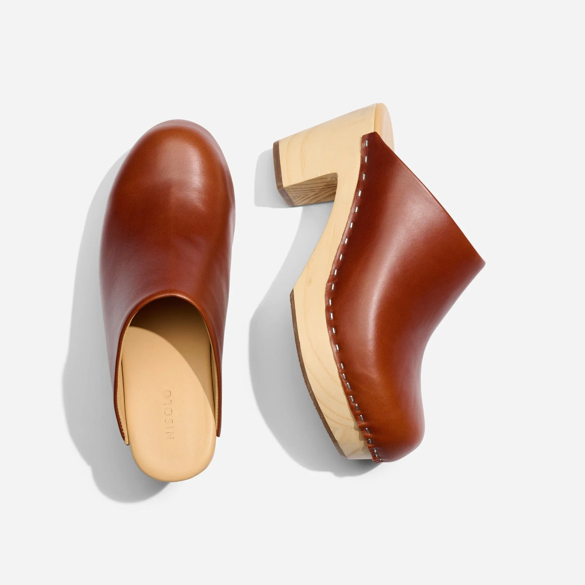 All-Day Heeled Clog Brandy -NISOLO