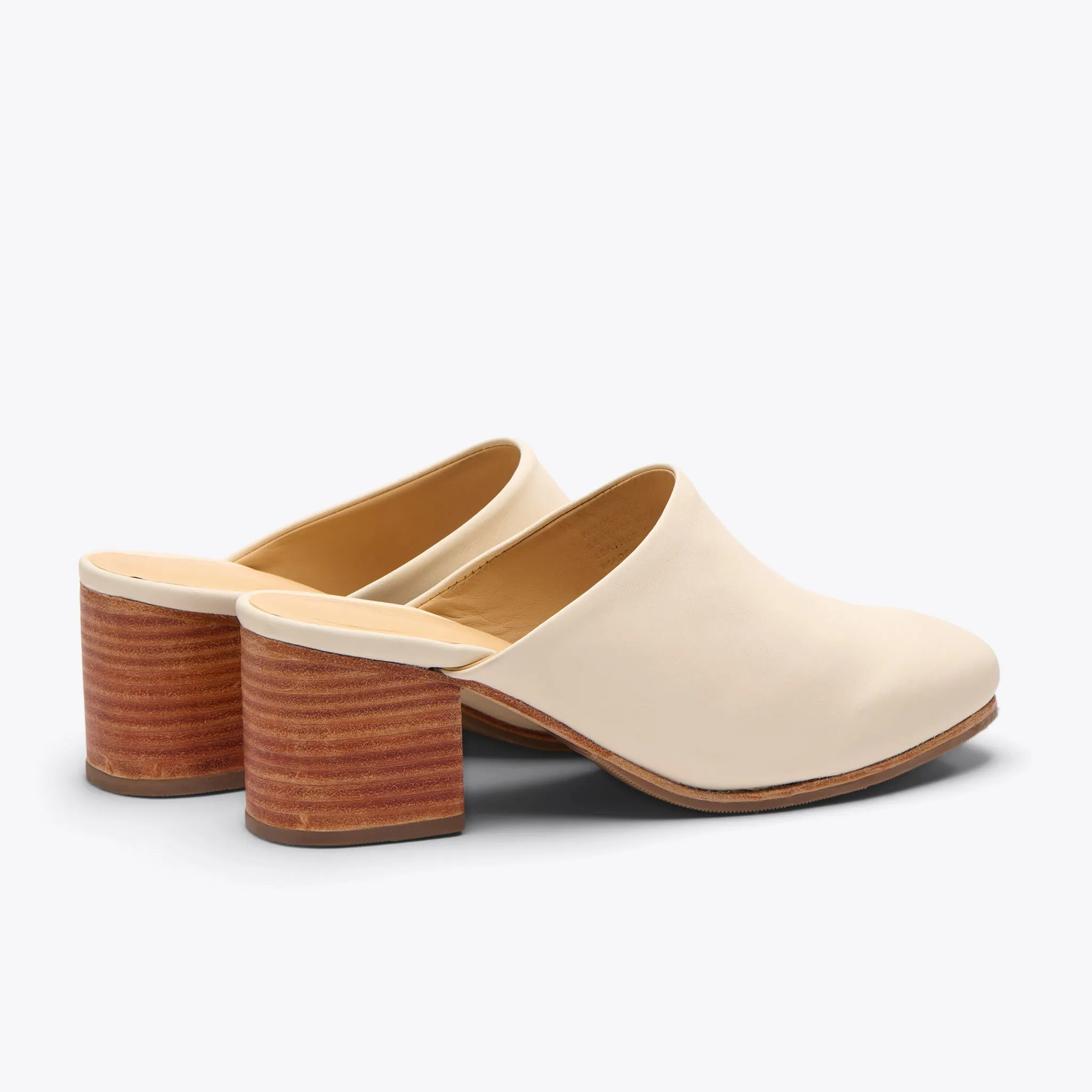 All-Day Heeled Mule Bone -NISOLO