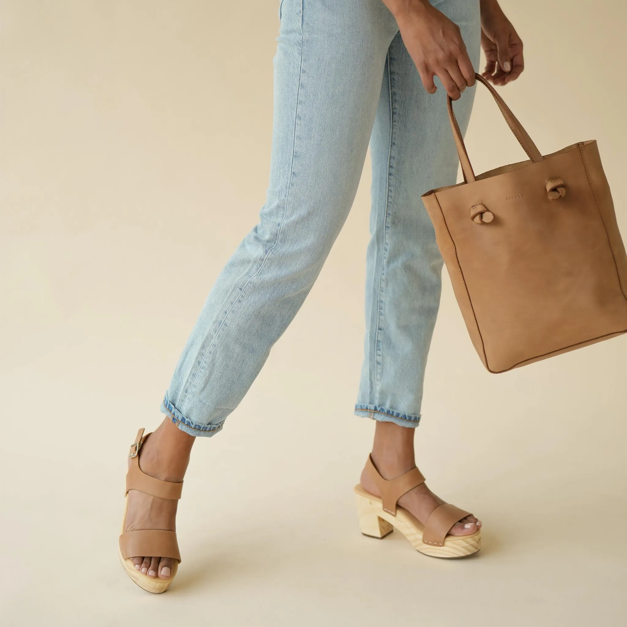 All-Day Open Toe Clog Almond -NISOLO