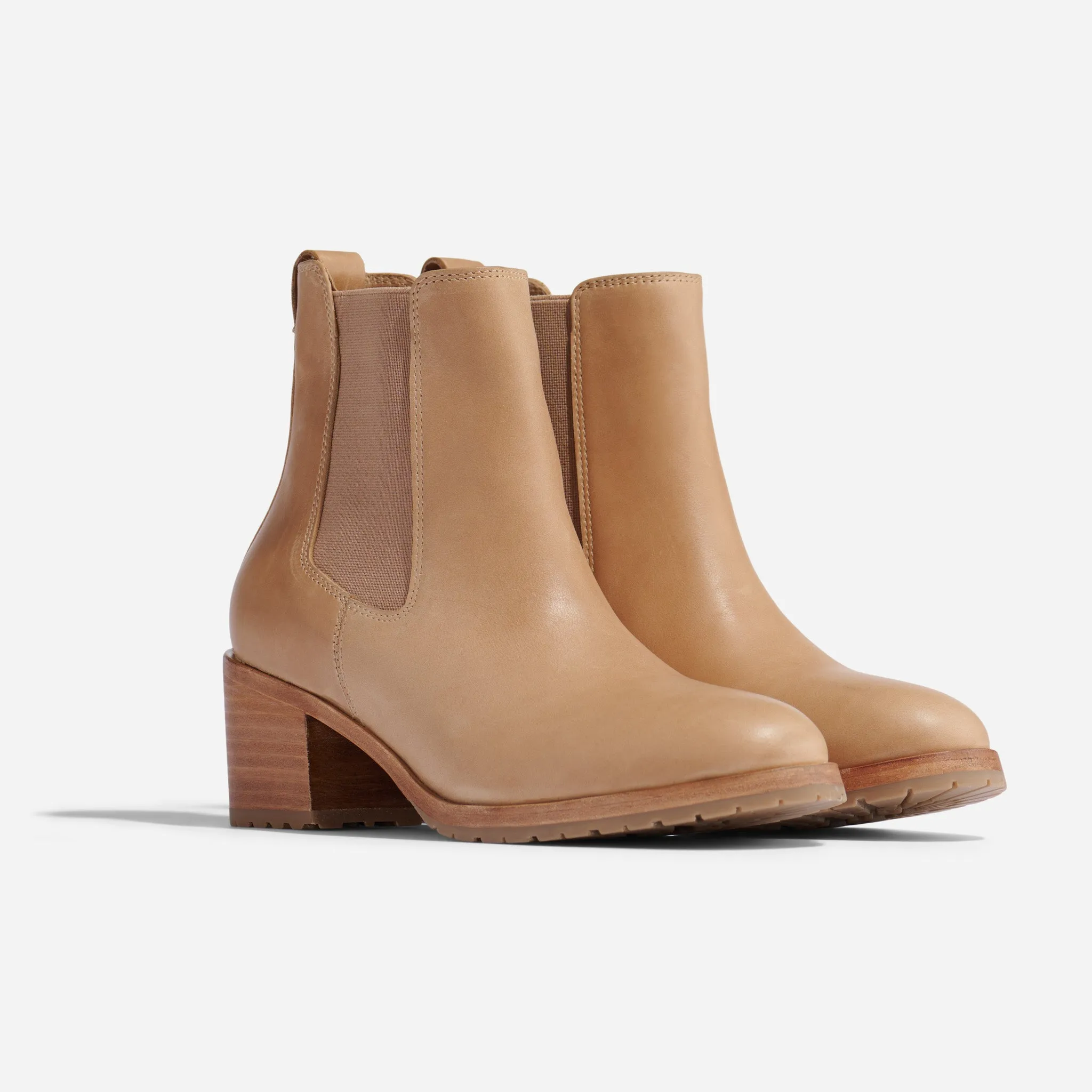 Ana Go-To Heeled Chelsea Boot Almond -NISOLO