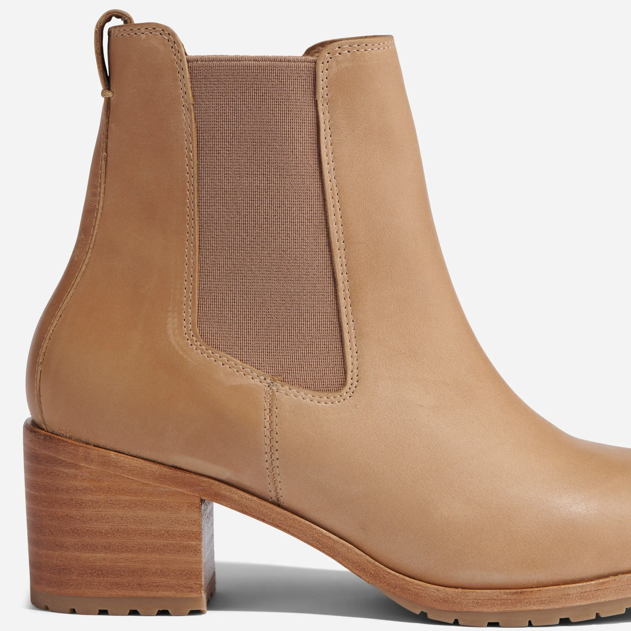 Ana Go-To Heeled Chelsea Boot Almond -NISOLO