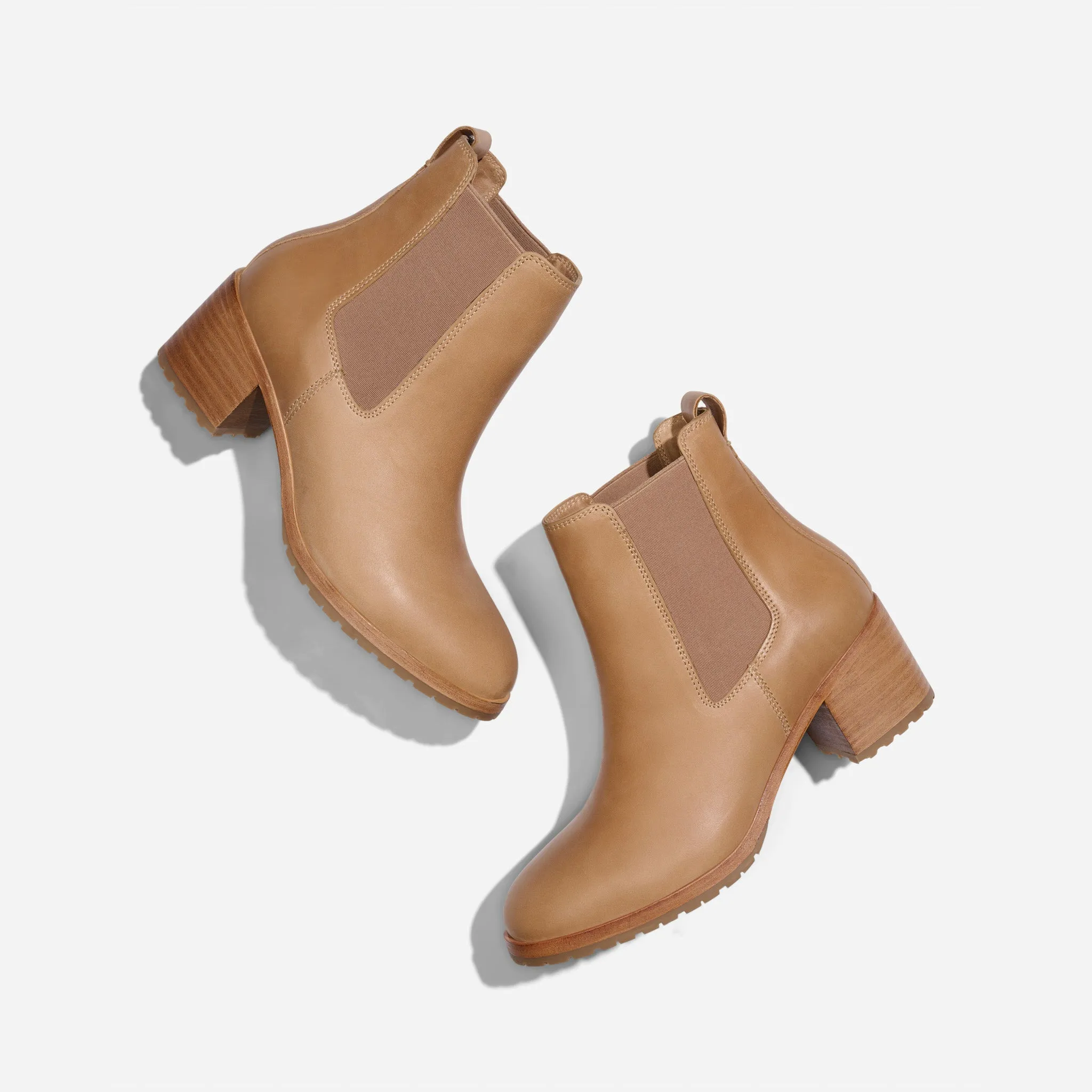 Ana Go-To Heeled Chelsea Boot Almond -NISOLO