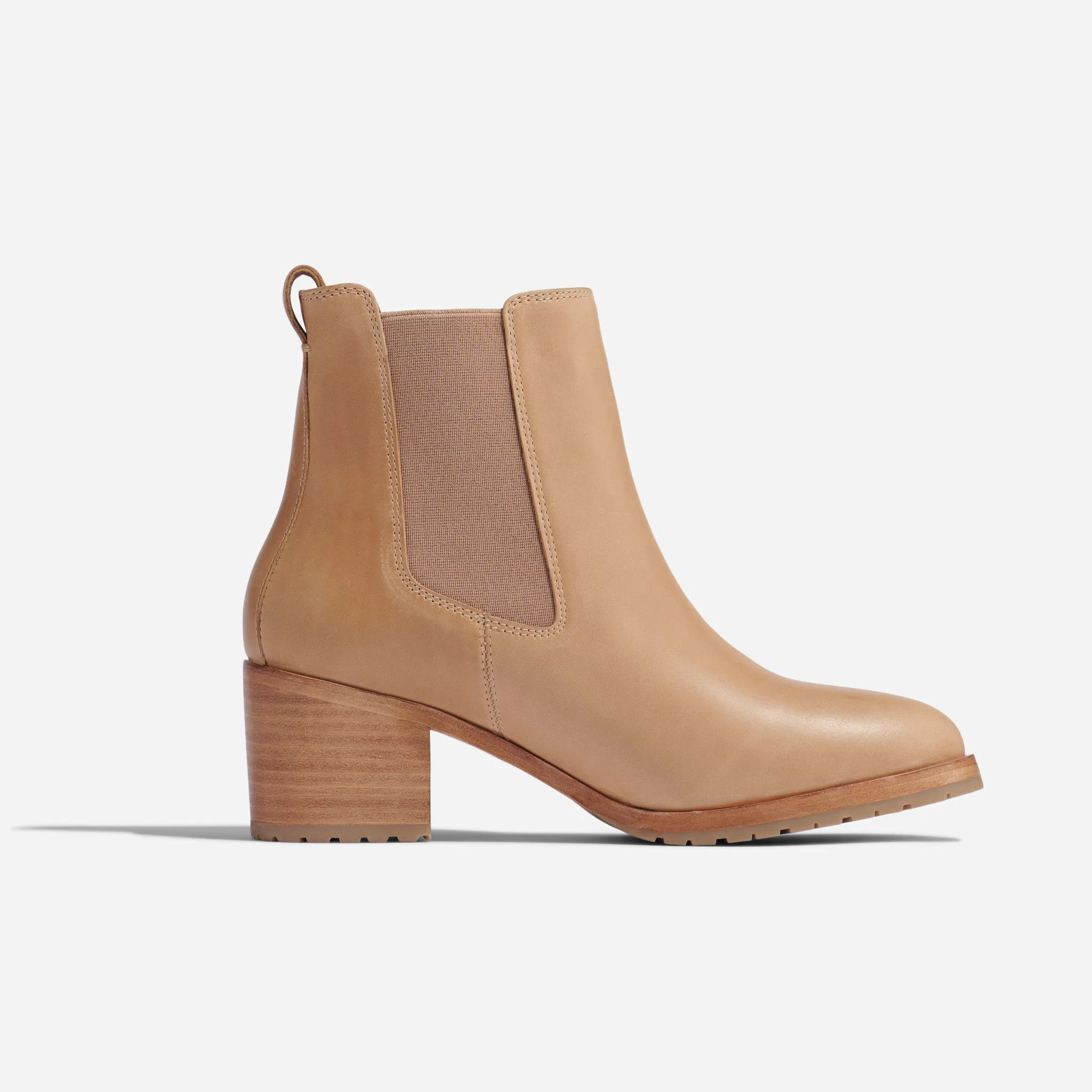 Ana Go-To Heeled Chelsea Boot Almond -NISOLO