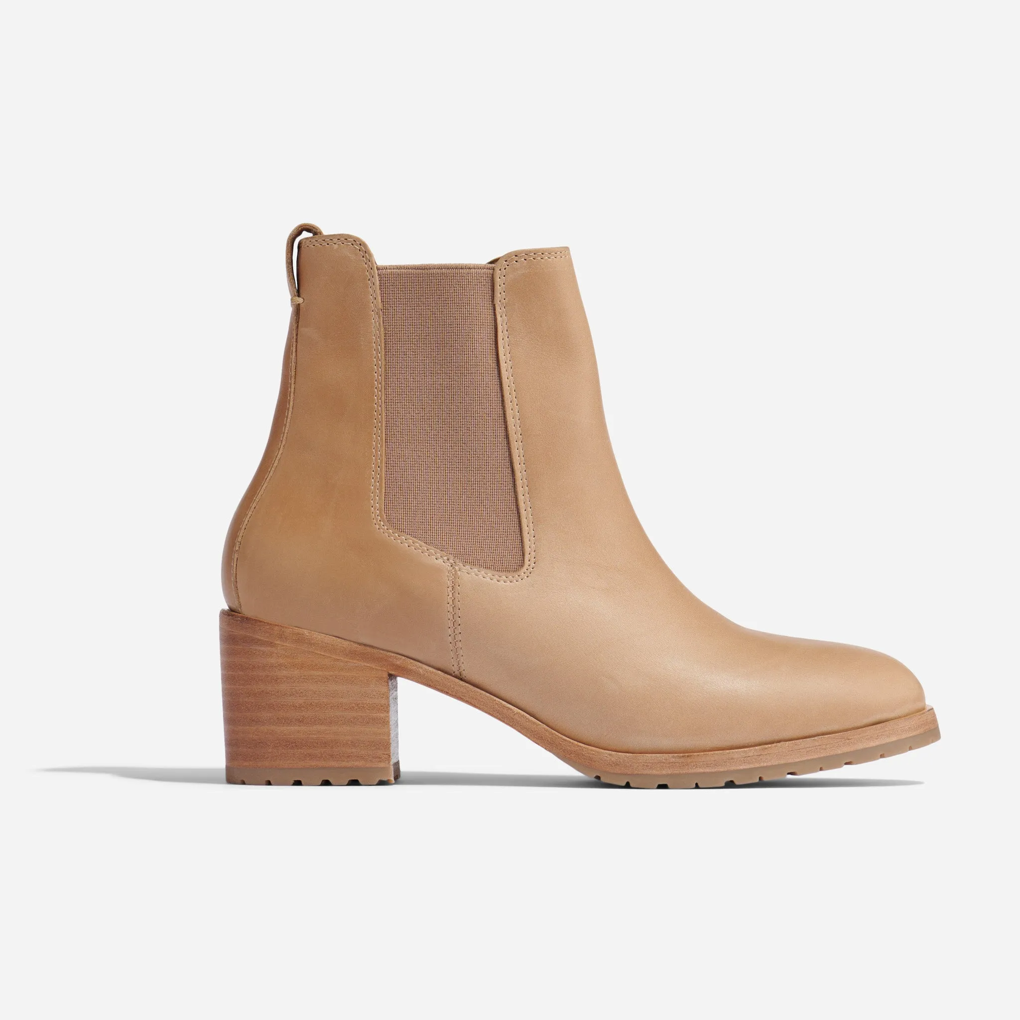 Ana Go-To Heeled Chelsea Boot Almond -NISOLO