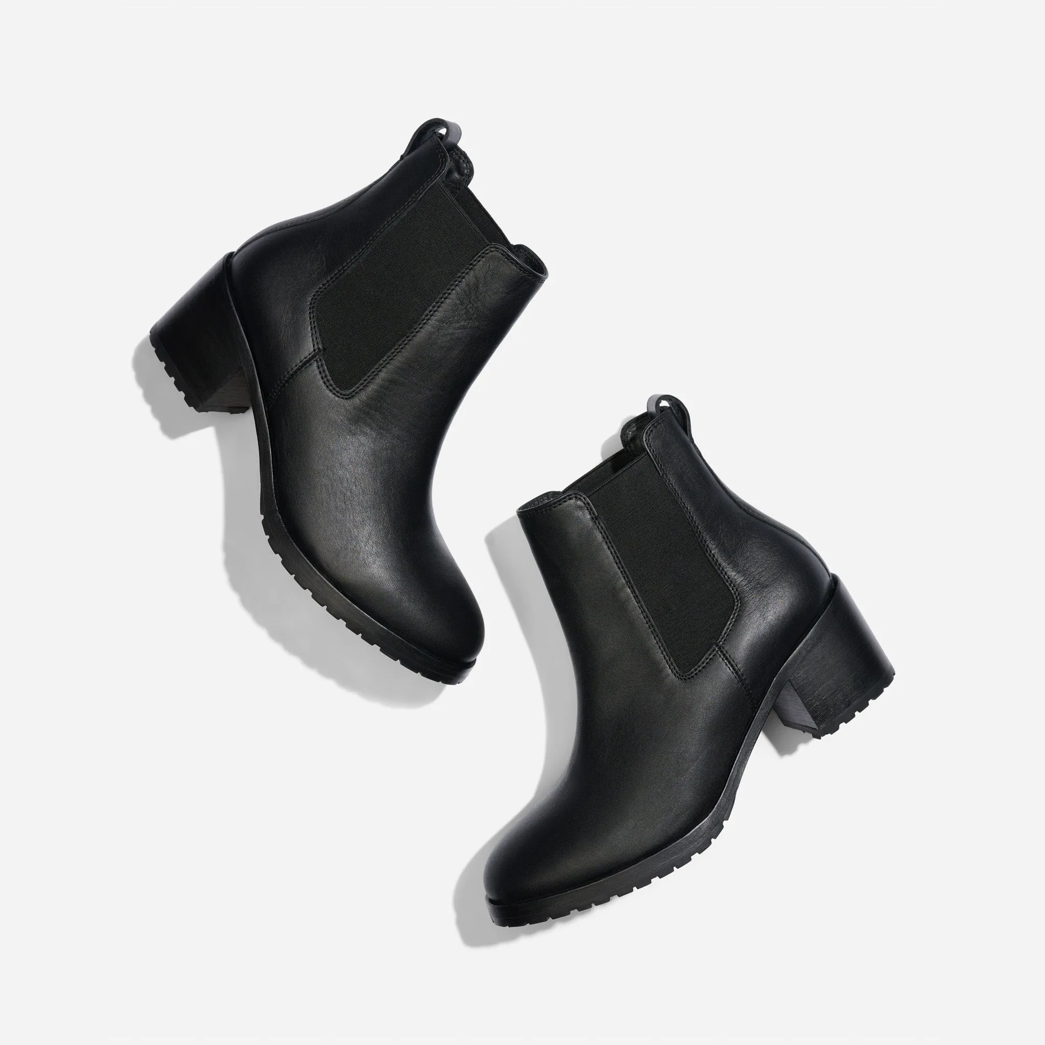 Ana Go-To Heeled Chelsea Boot Black/Black -NISOLO