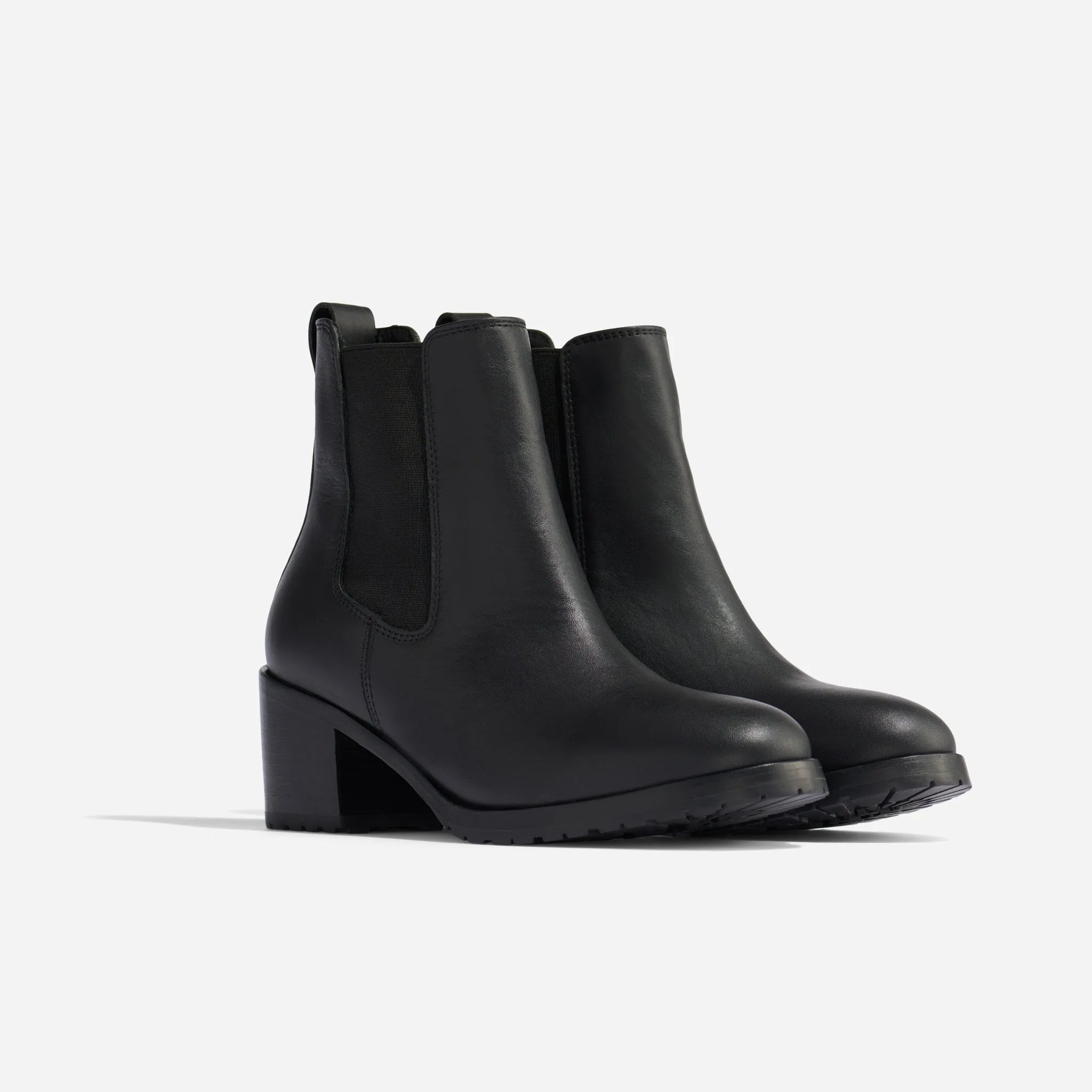 Ana Go-To Heeled Chelsea Boot Black/Black -NISOLO
