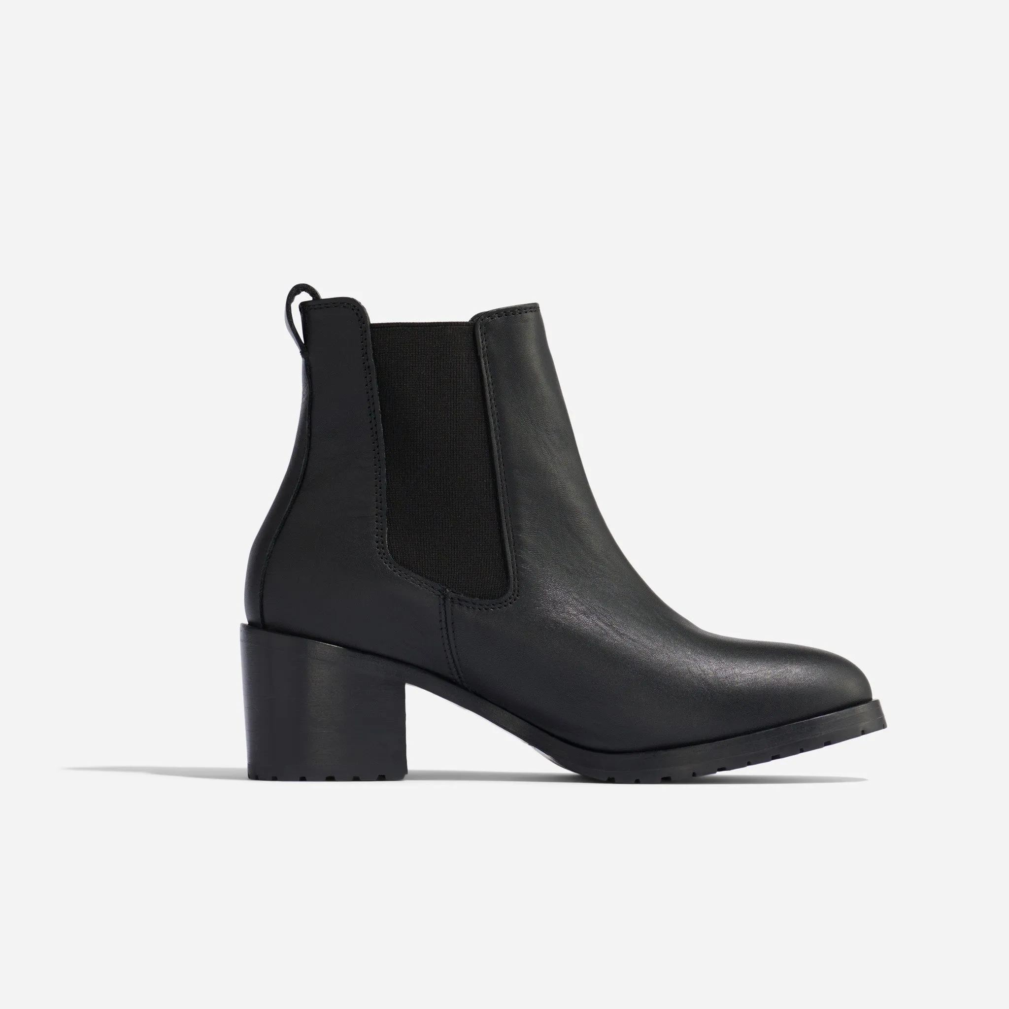 Ana Go-To Heeled Chelsea Boot Black/Black -NISOLO