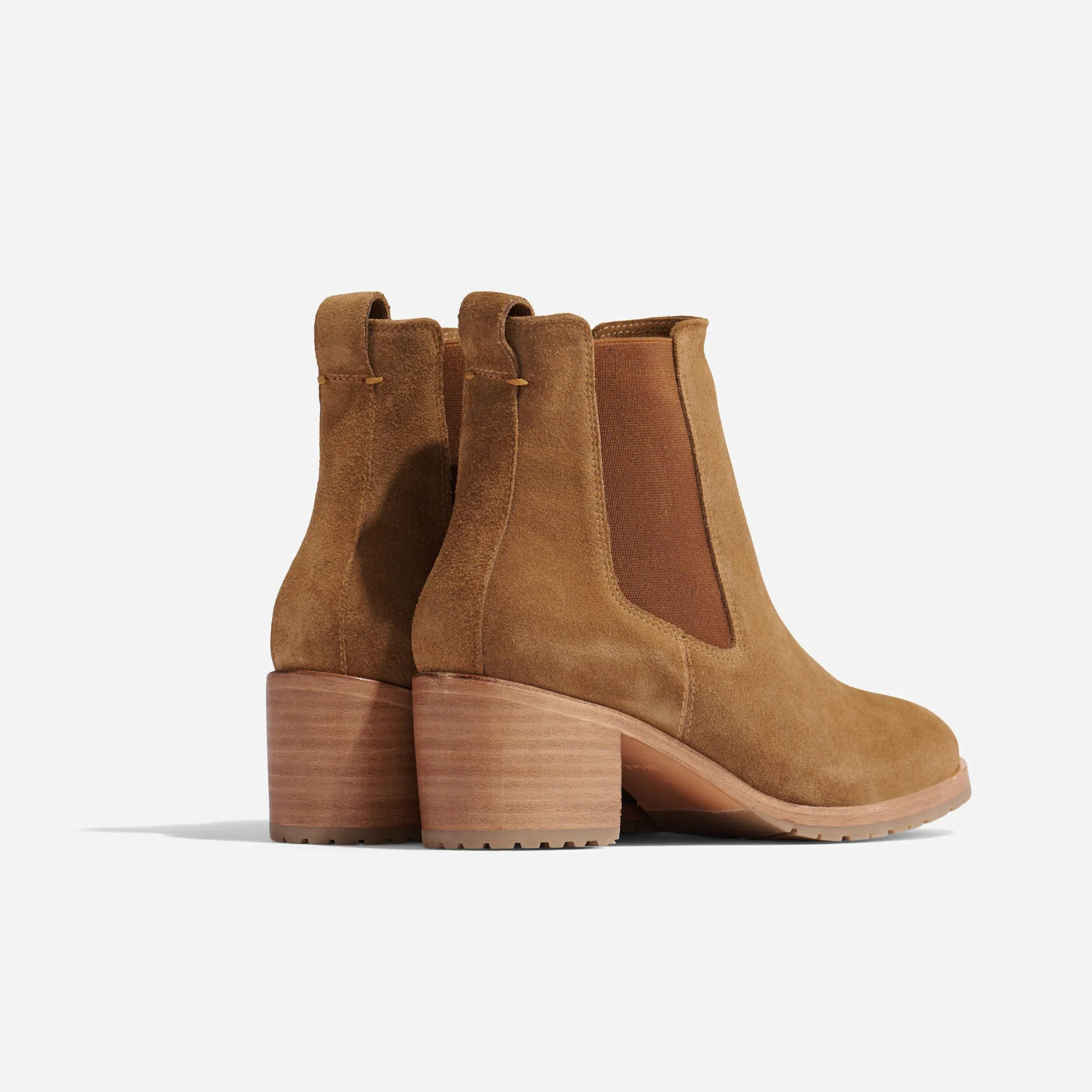 Ana Go-To Heeled Chelsea Boot Taupe Suede -NISOLO