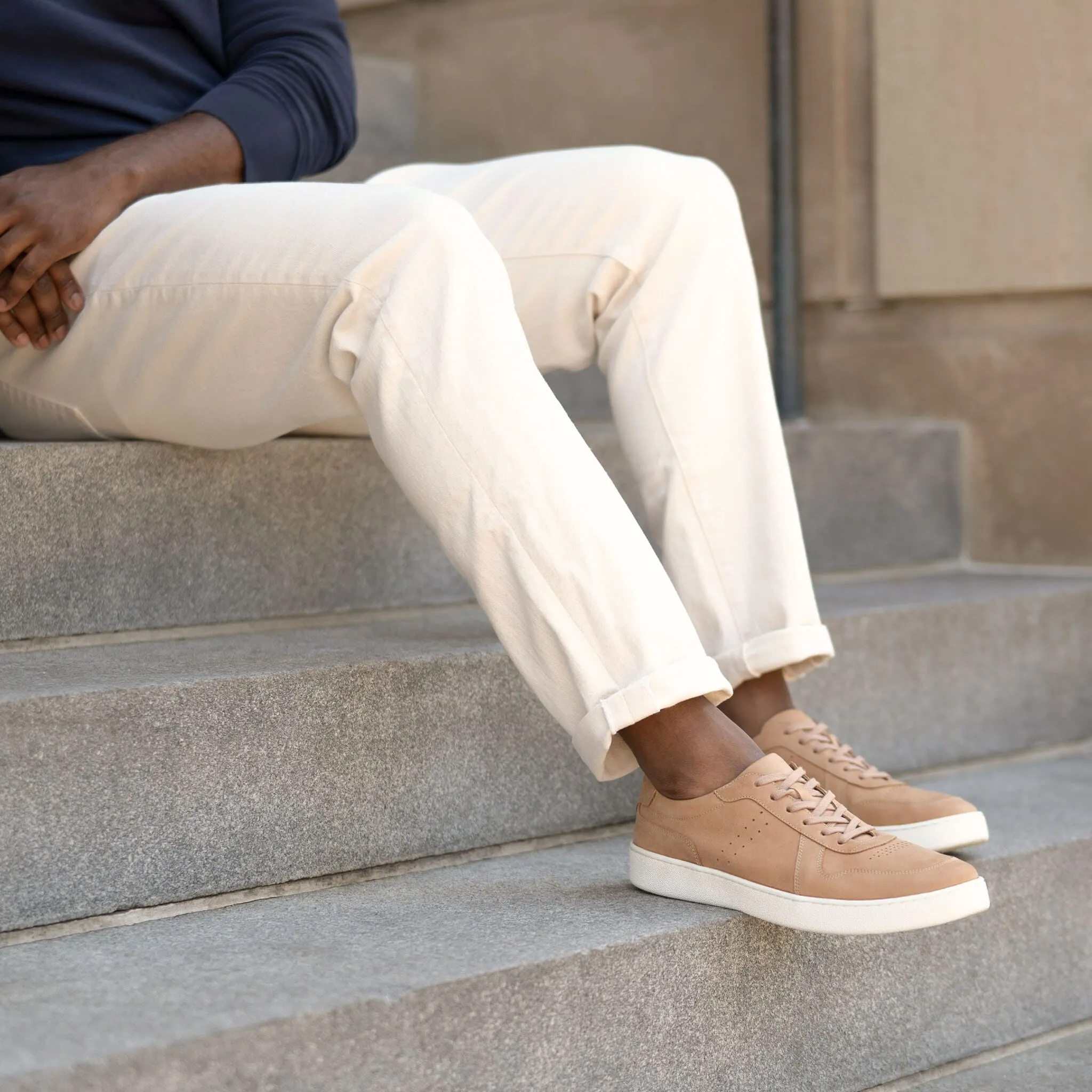 Beto Go-To Court Sneaker Almond -NISOLO