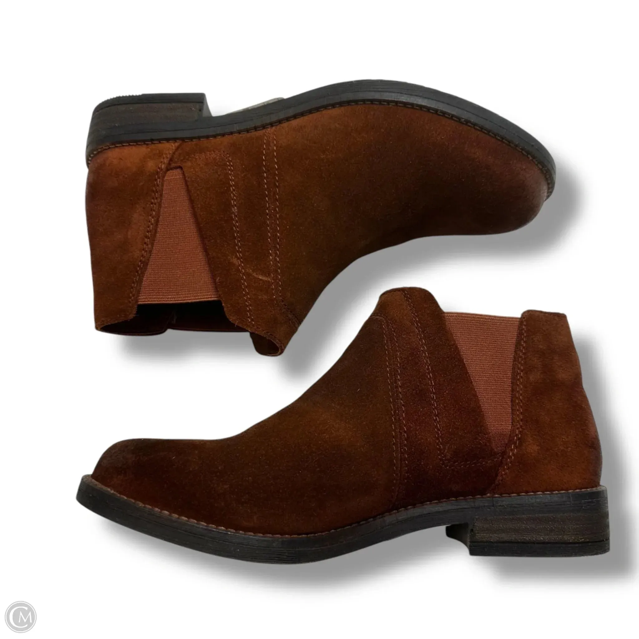 Boots Ankle Flats By Clarks In Brown, Size: 6.5