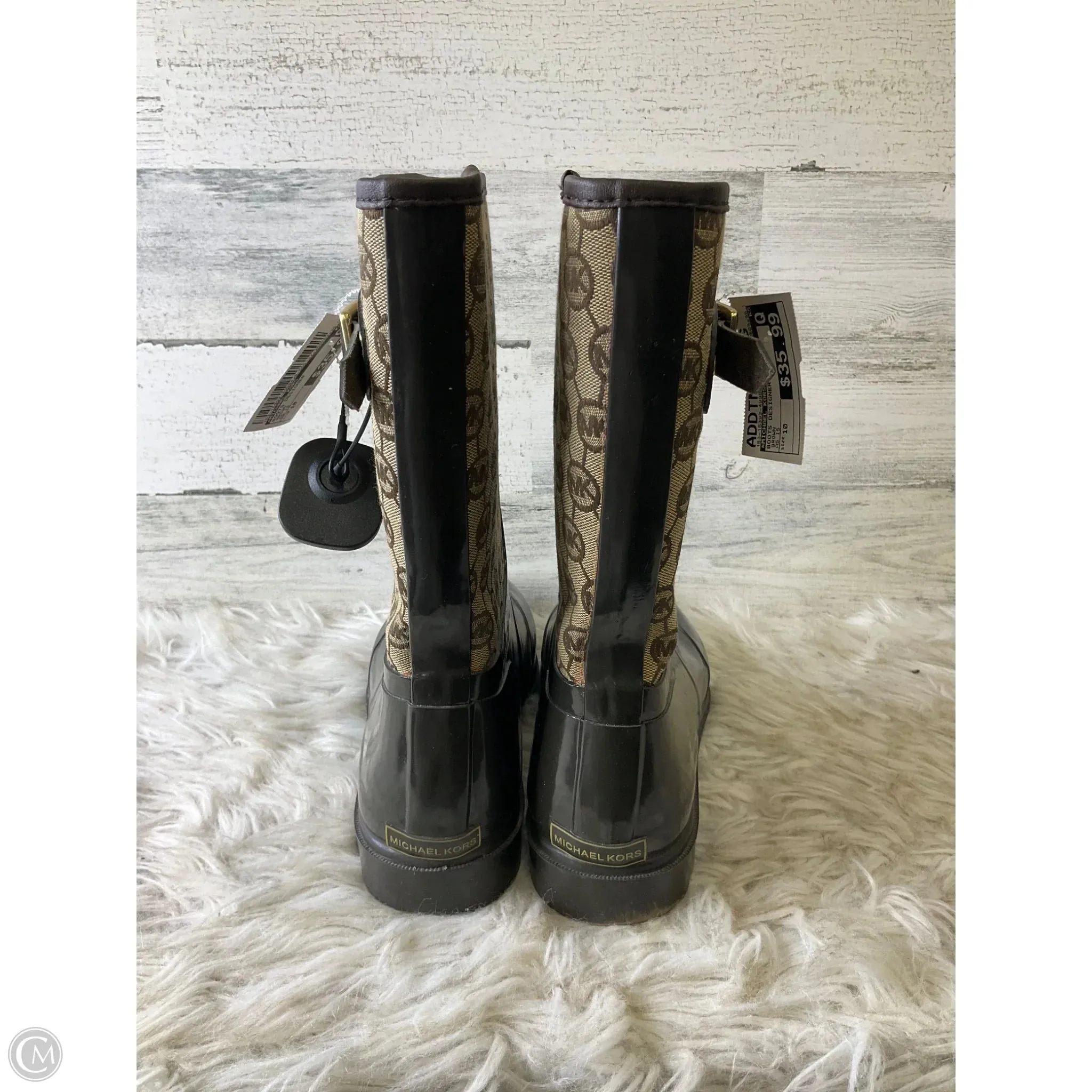 Boots Designer By Michael Kors In Brown, Size: 10