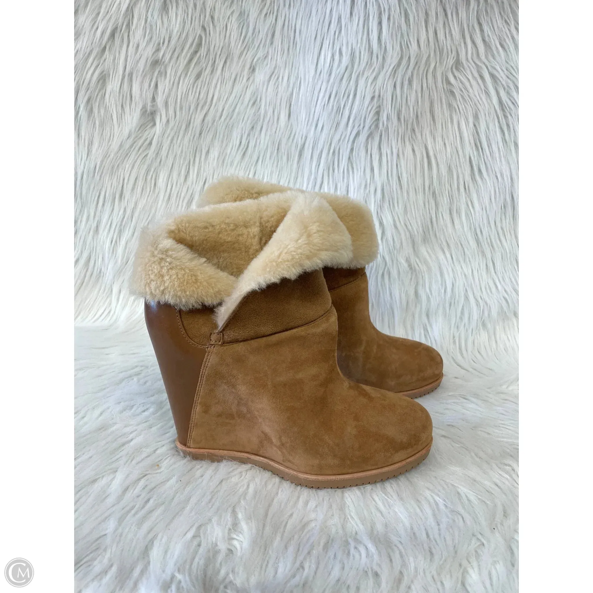 Boots Designer By Ugg In Brown, Size: 10