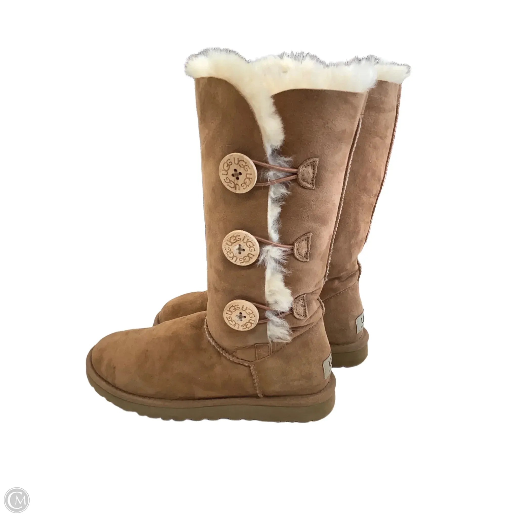 Boots Designer By Ugg In Brown, Size: 6