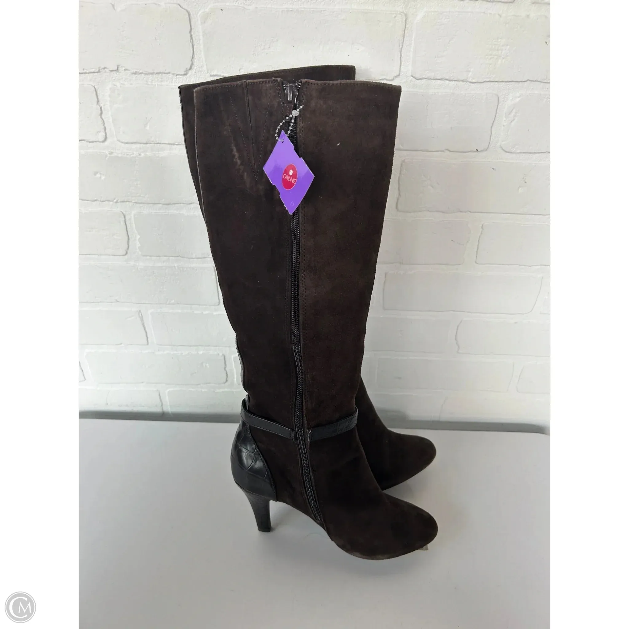 Boots Knee Heels By Alfani In Brown, Size: 6.5