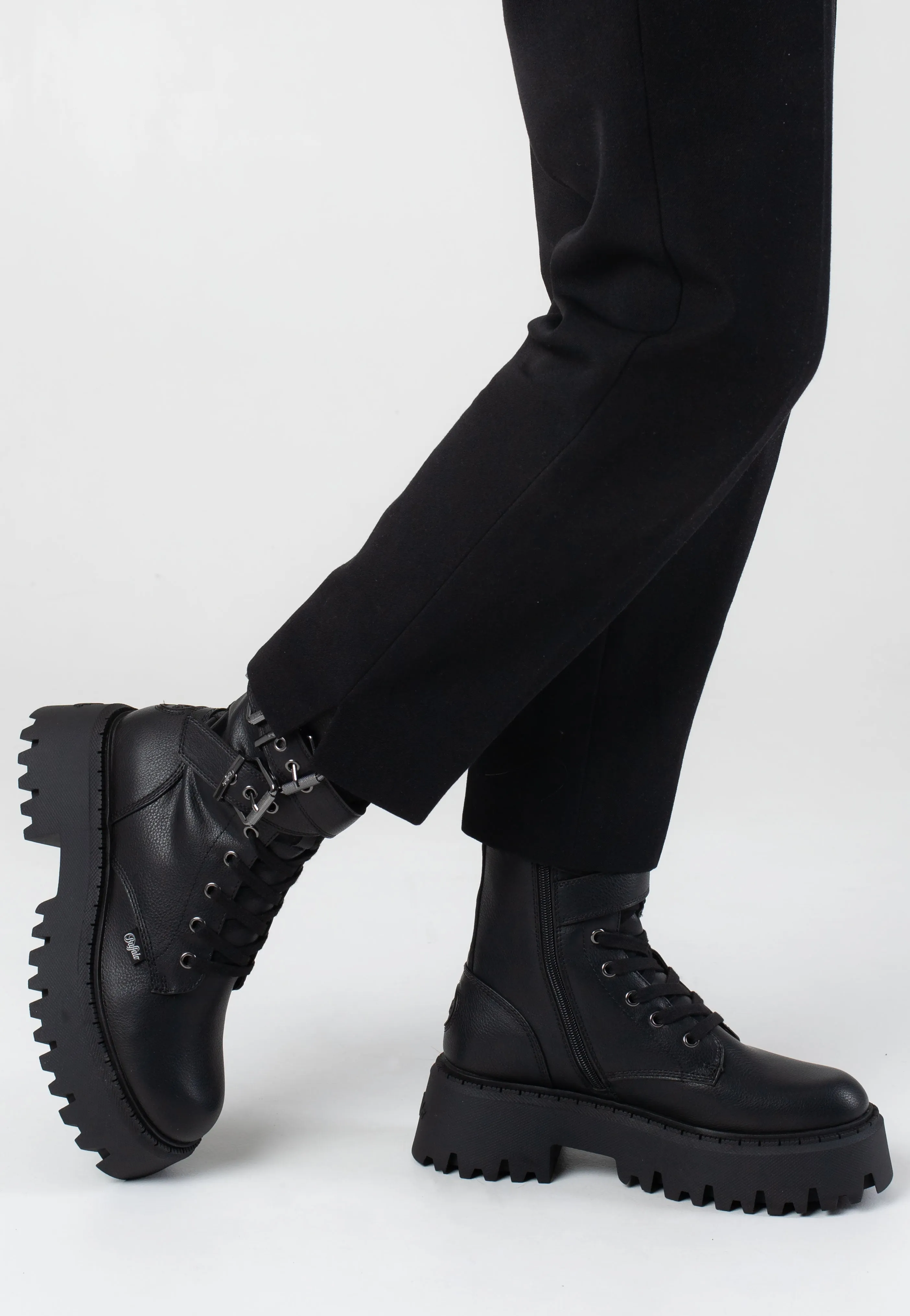Buffalo - Aspen Biker Vegan Nappa Black - Girl Shoes