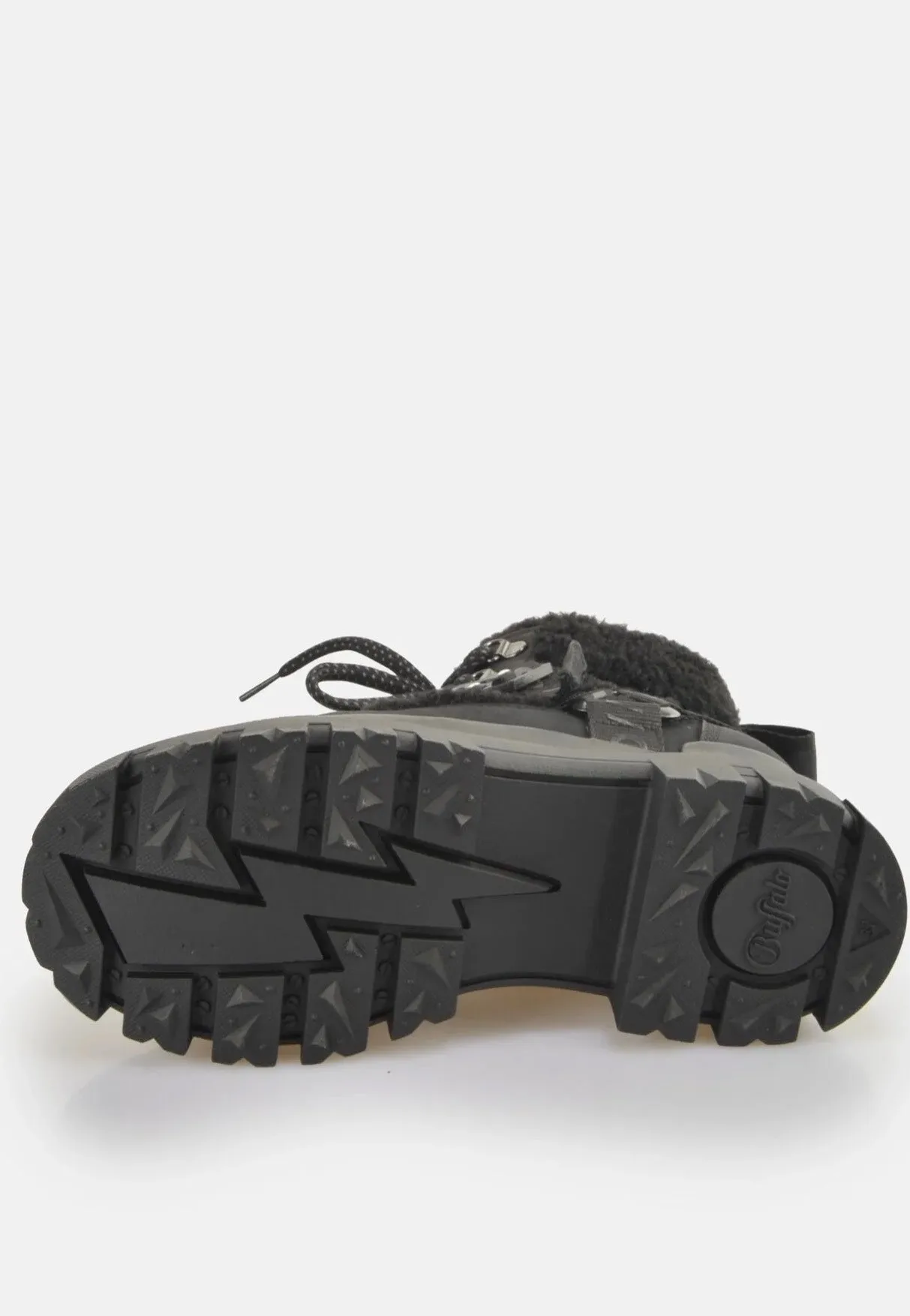 Buffalo - Aspha Com Mid Warm Vegan Nubuck/Fur Black - Girl Shoes