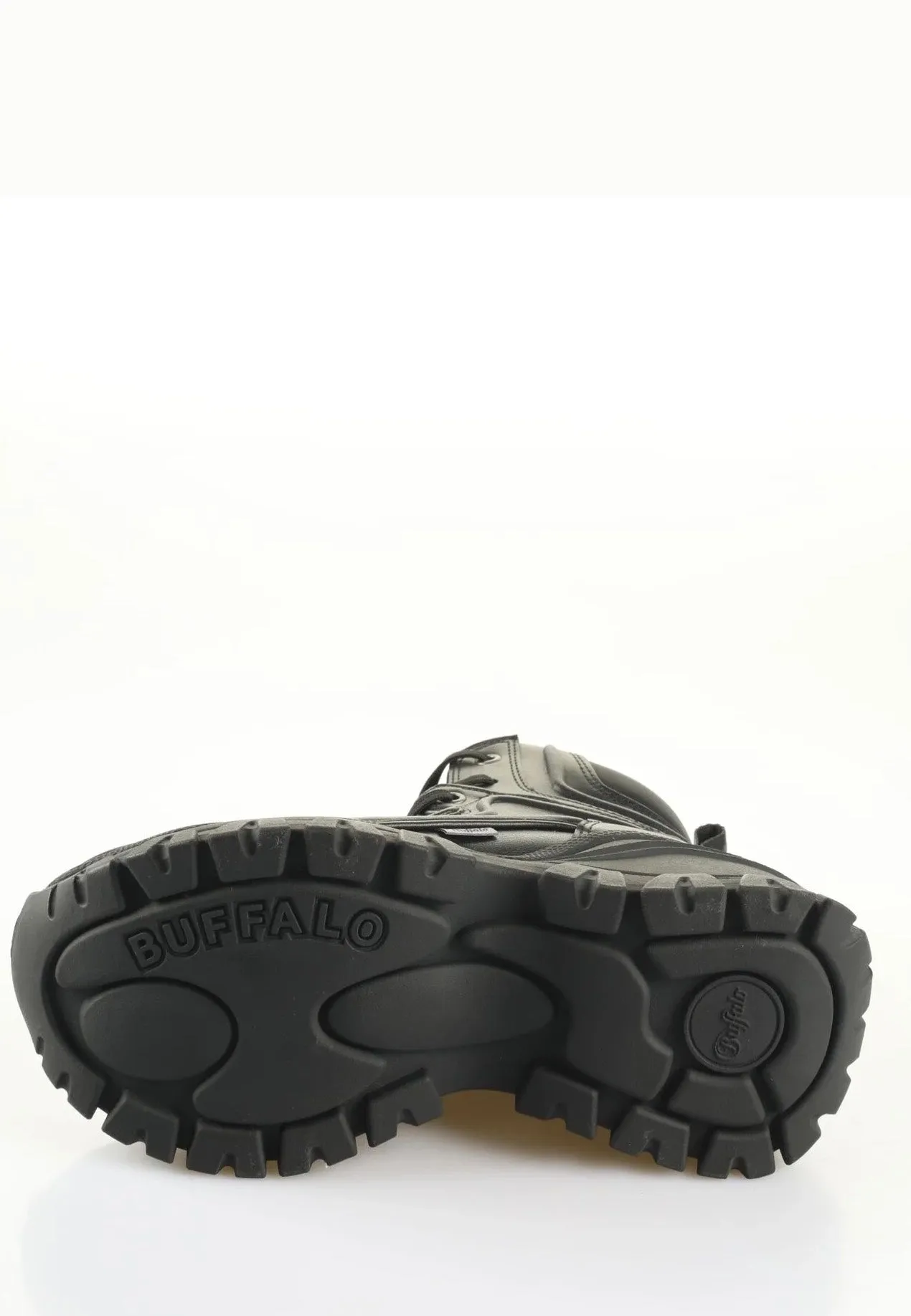 Buffalo - Lola Lace Up Mid Hike Vegan Nappa/Nylon Black - Girl Shoes