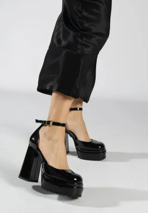Buffalo - May W Dorsay Vegan Patent Black - Heels