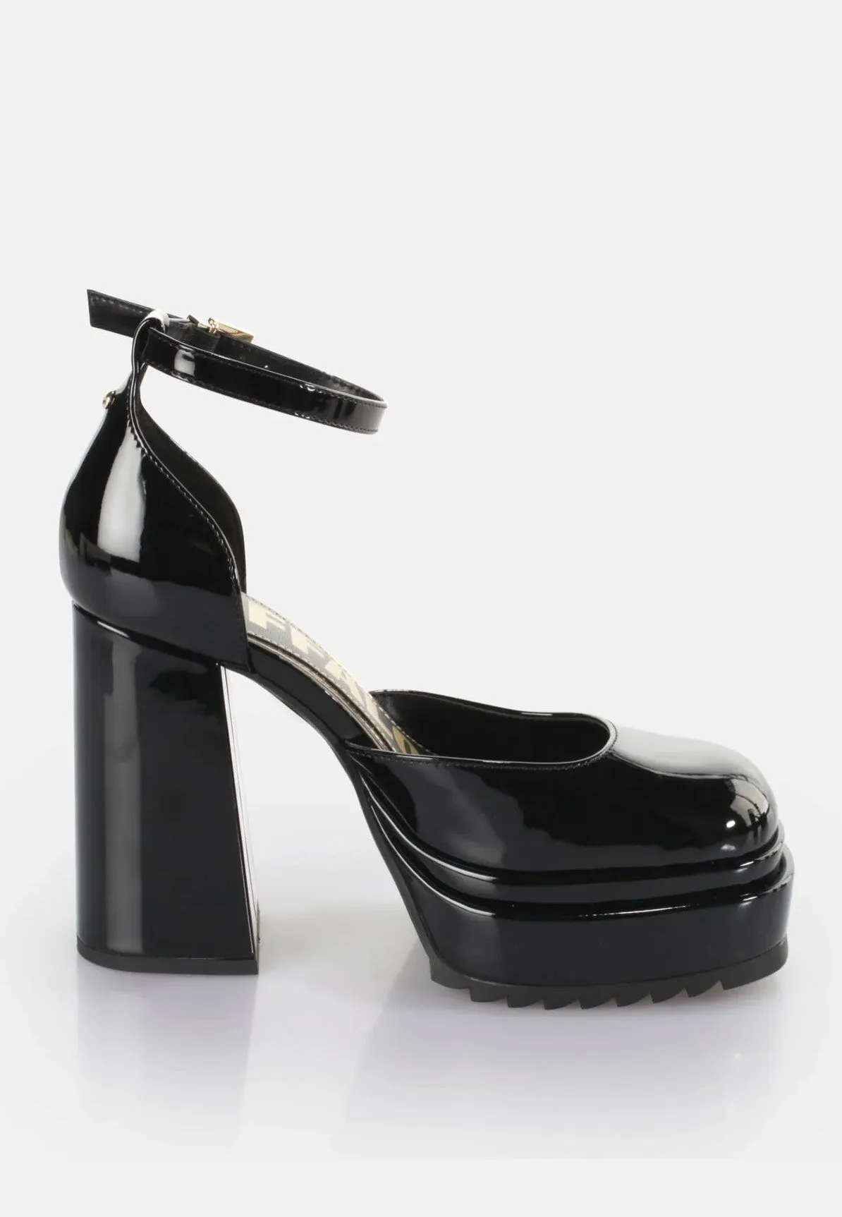 Buffalo - May W Dorsay Vegan Patent Black - Heels