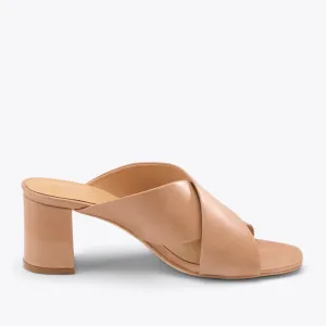 Carina Cross Strap Mule Almond -NISOLO