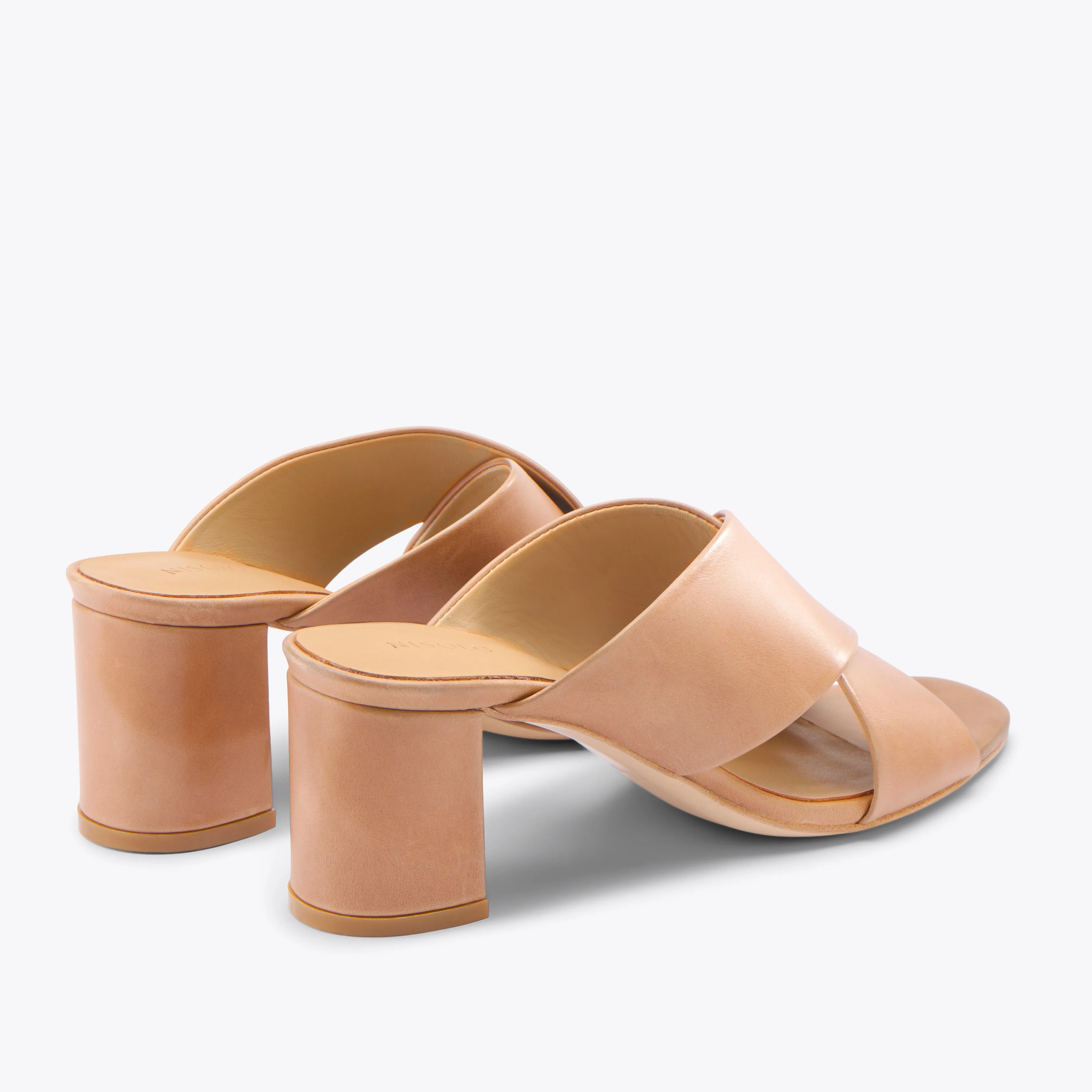Carina Cross Strap Mule Almond -NISOLO