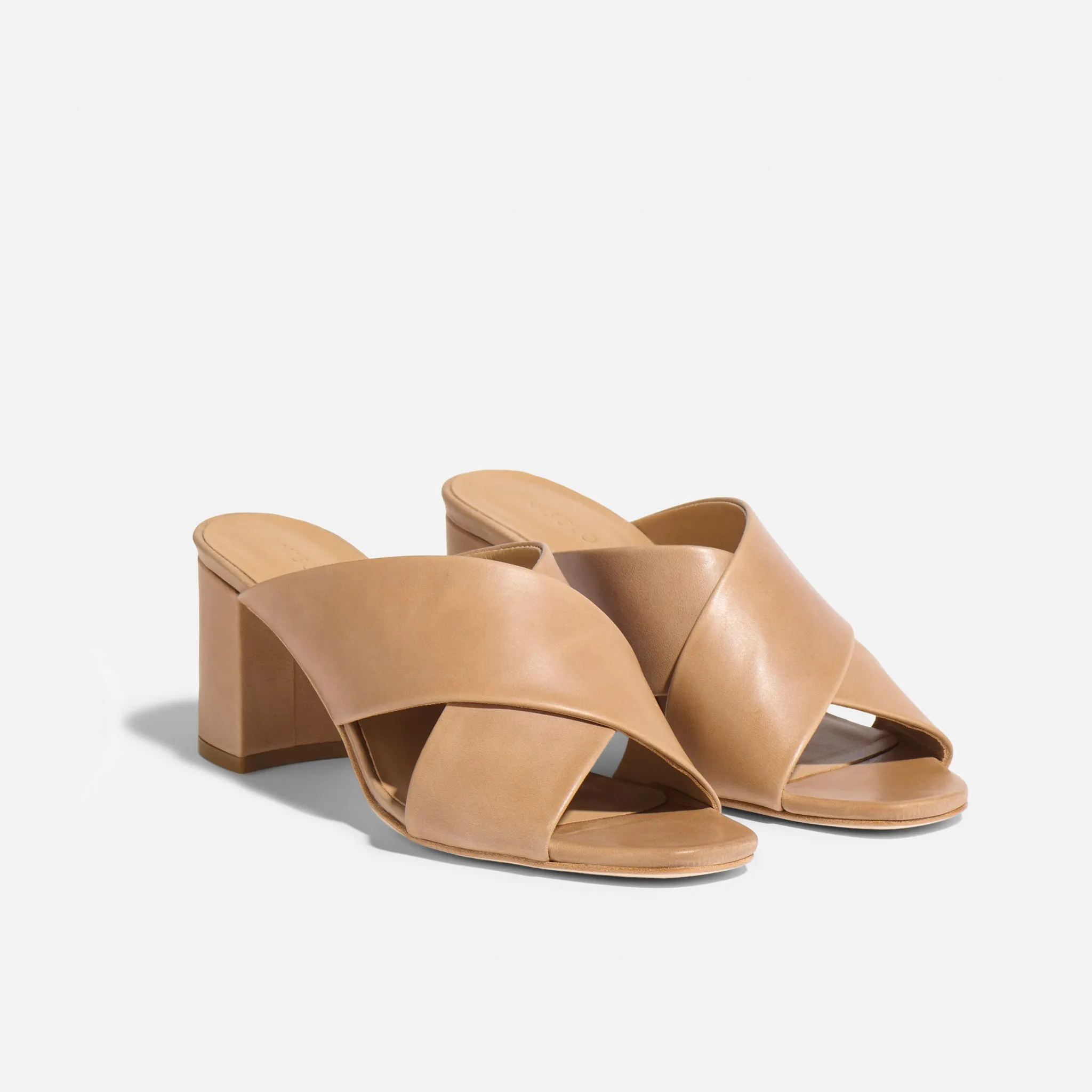 Carina Cross Strap Mule Almond -NISOLO