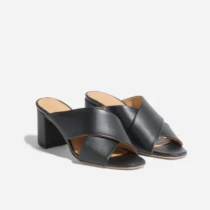 Carina Cross Strap Mule Black -NISOLO