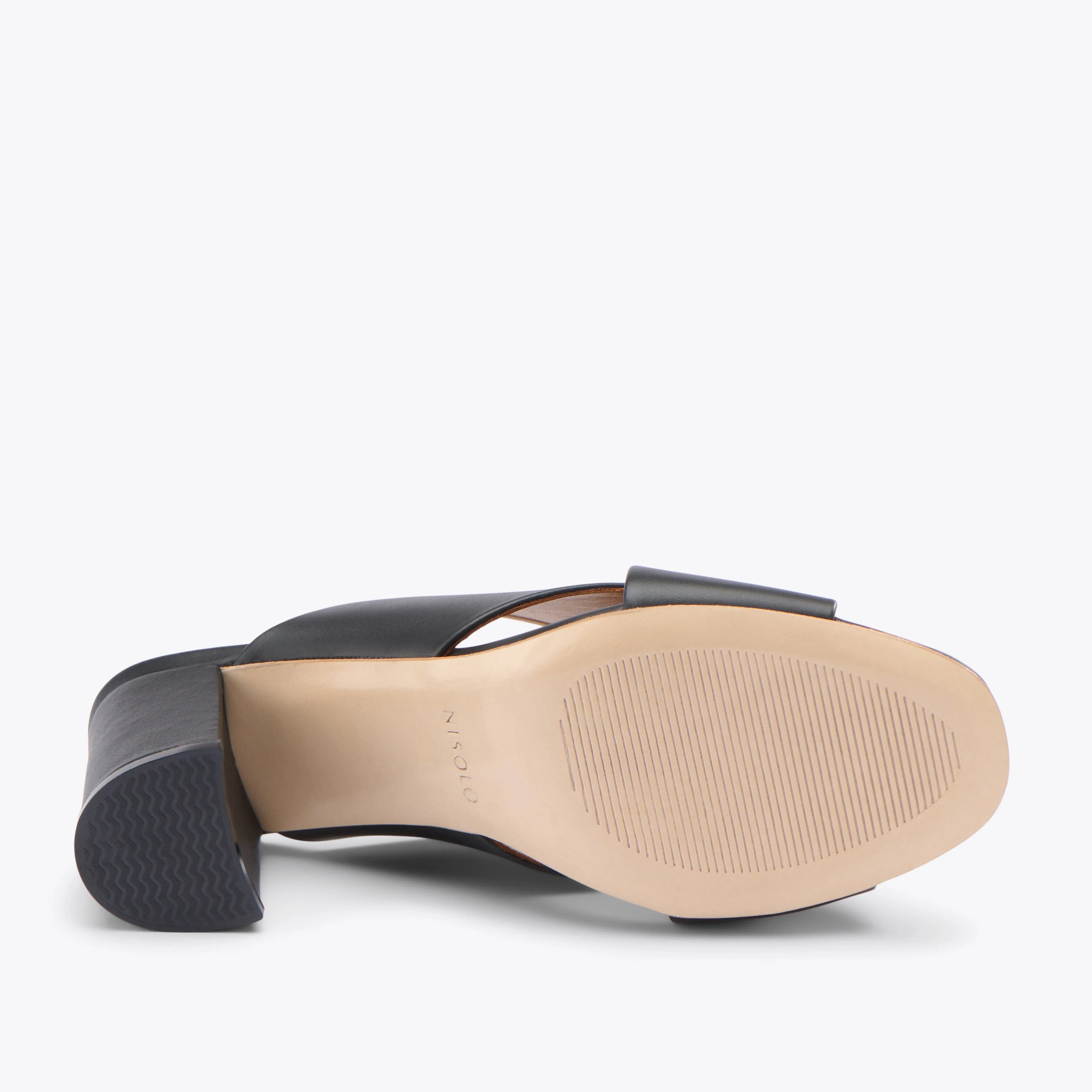 Carina Cross Strap Mule Black -NISOLO