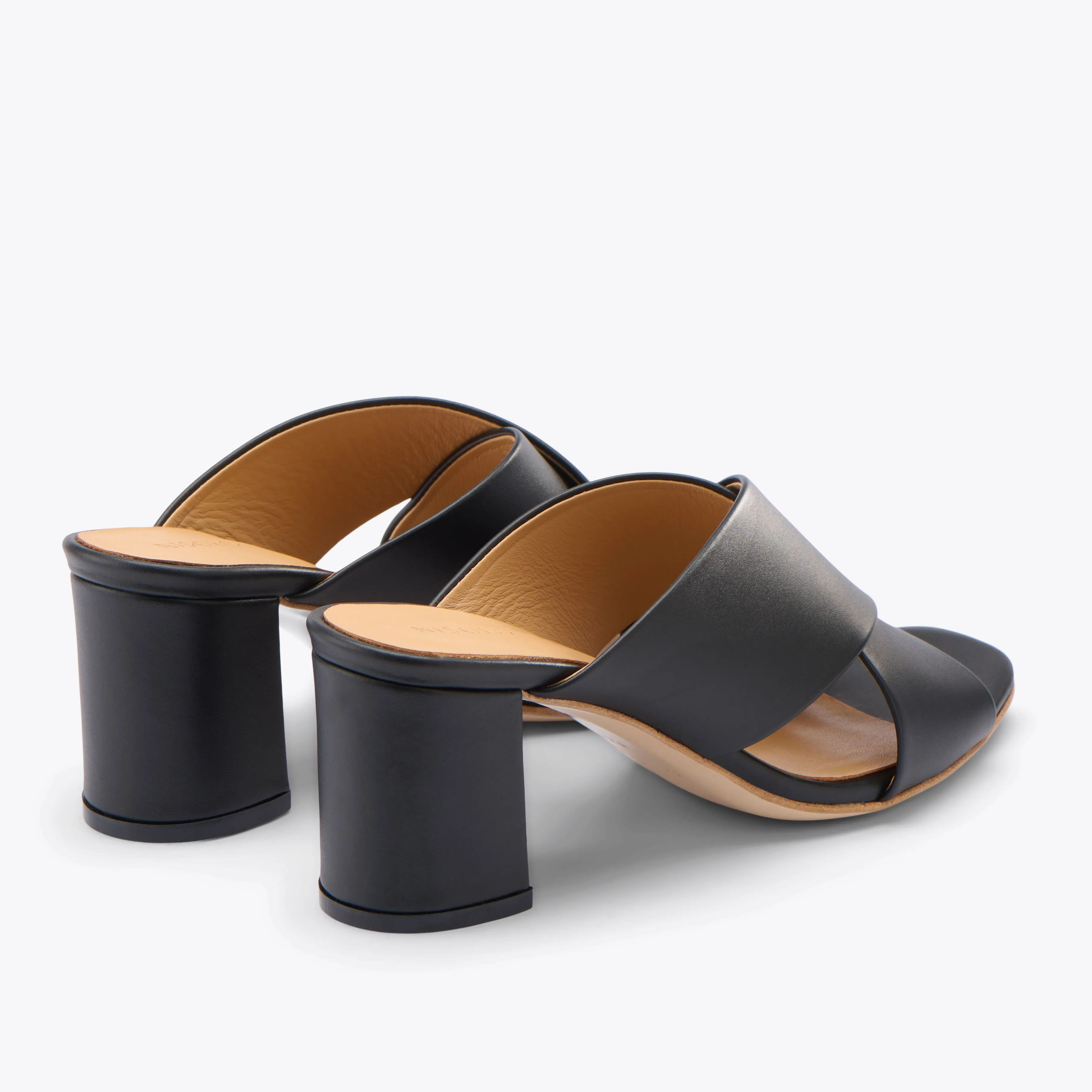 Carina Cross Strap Mule Black -NISOLO