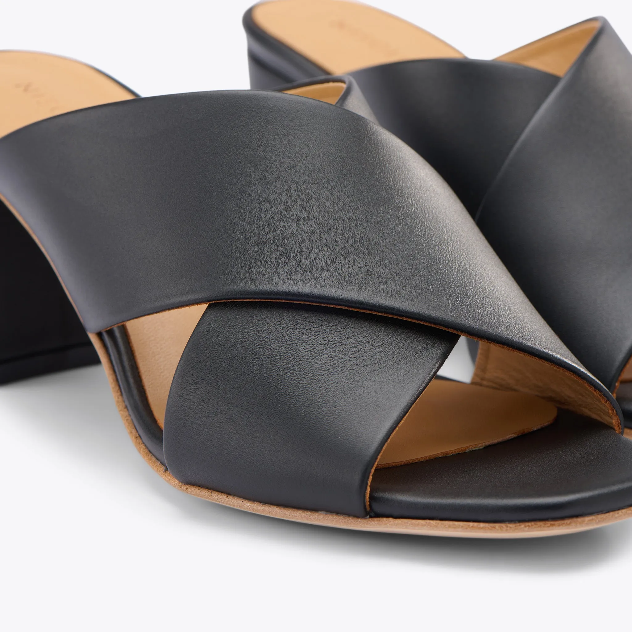 Carina Cross Strap Mule Black -NISOLO