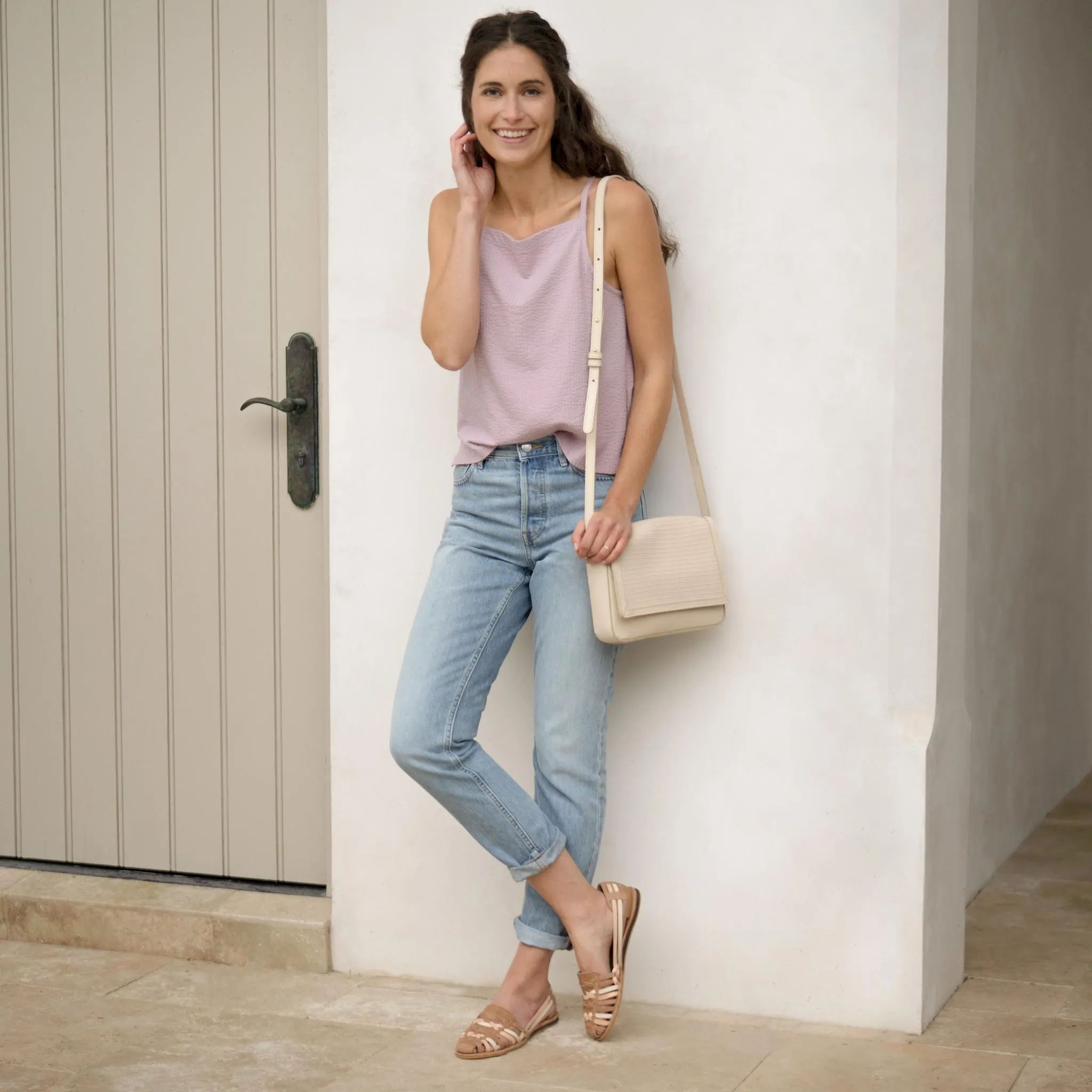 Clara Crossbody Woven Bone -NISOLO