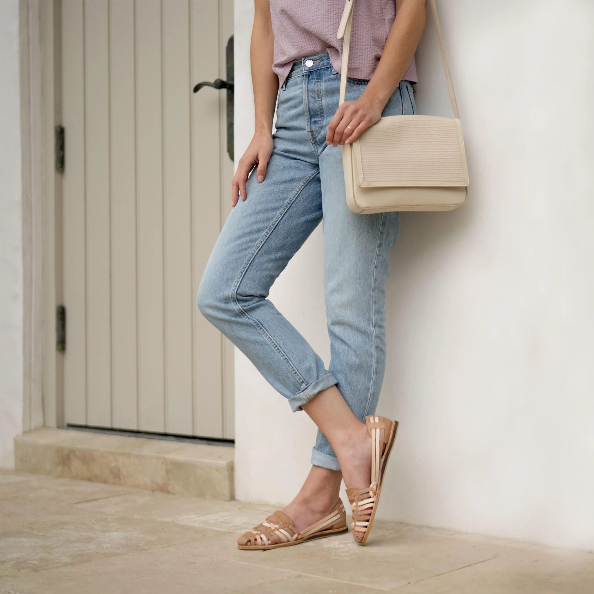 Clara Crossbody Woven Bone -NISOLO