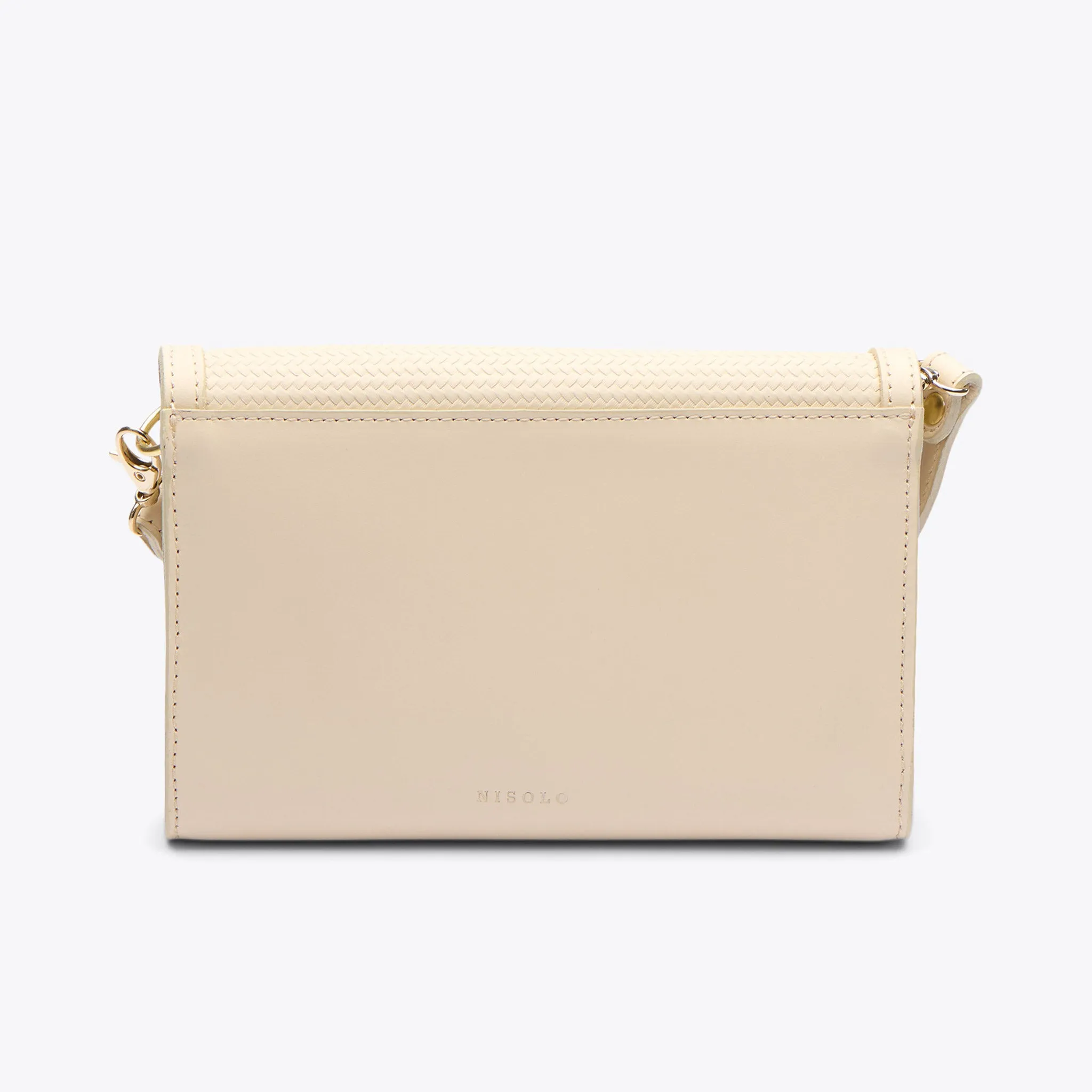 Cleo Convertible Crossbody Woven Bone -NISOLO