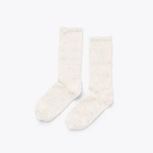 Cotton Crew Sock Ivory Multicolor Marl -NISOLO