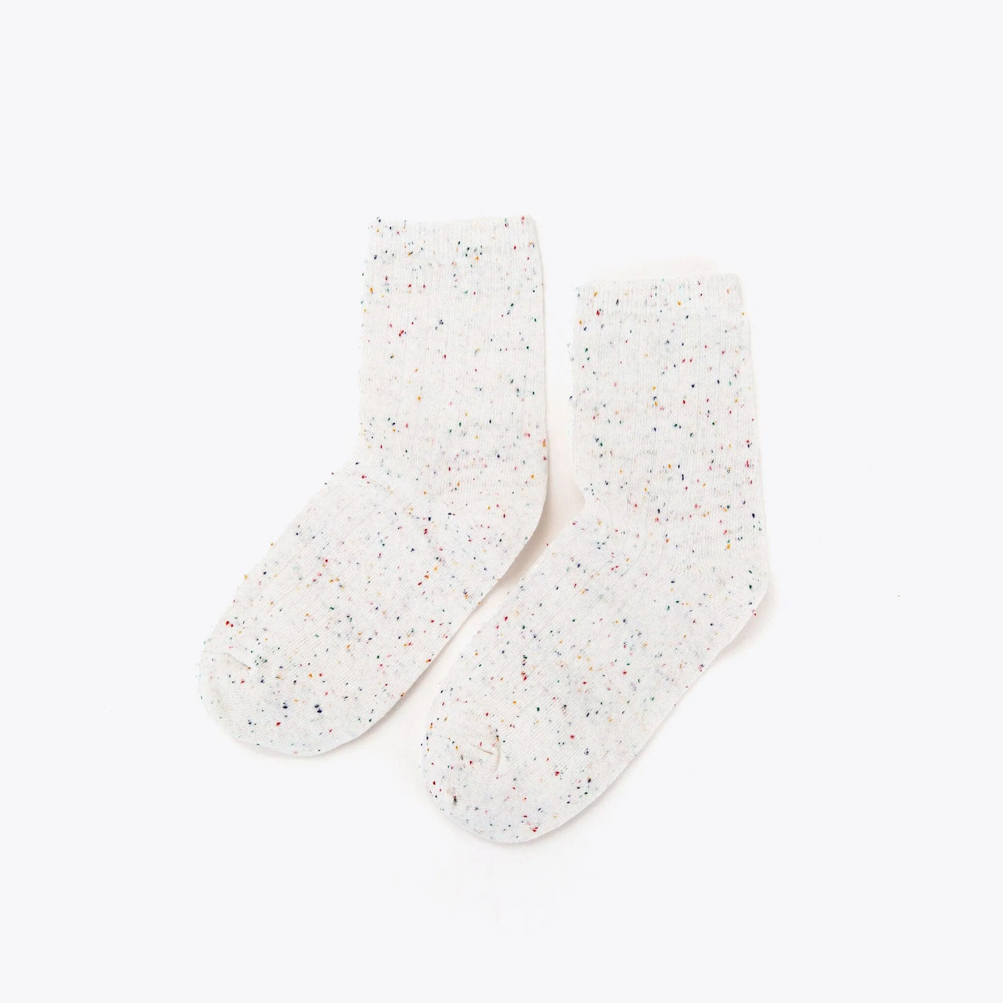 Cotton Mid Sock Ivory Multicolor Marl -NISOLO