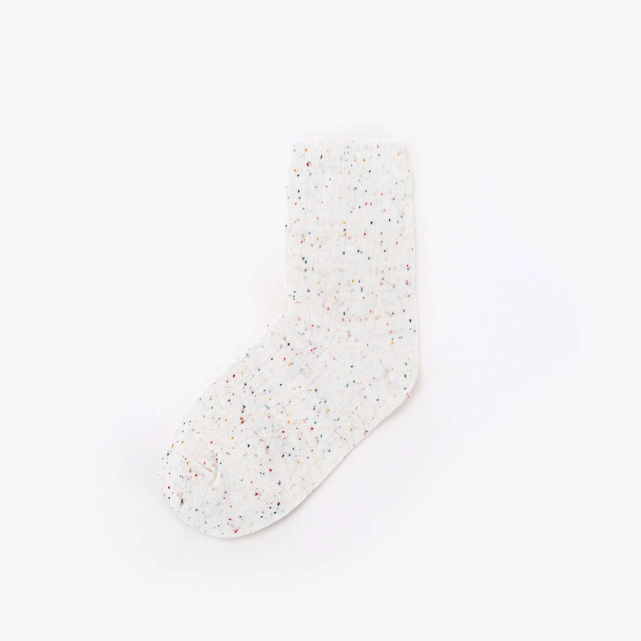 Cotton Mid Sock Ivory Multicolor Marl -NISOLO