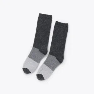 Cushion Crew Hiker Sock Charcoal Colorblock -NISOLO