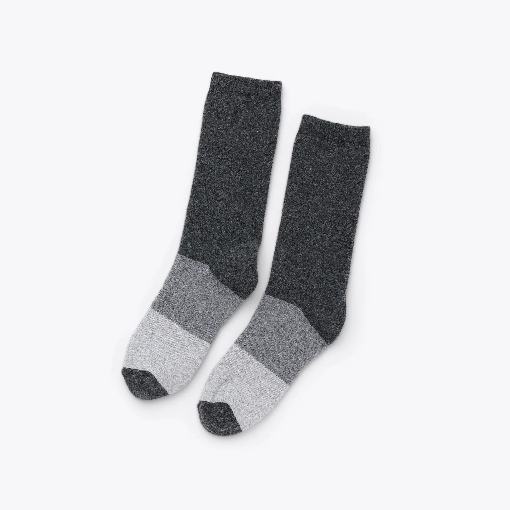 Cushion Crew Hiker Sock Charcoal Colorblock -NISOLO