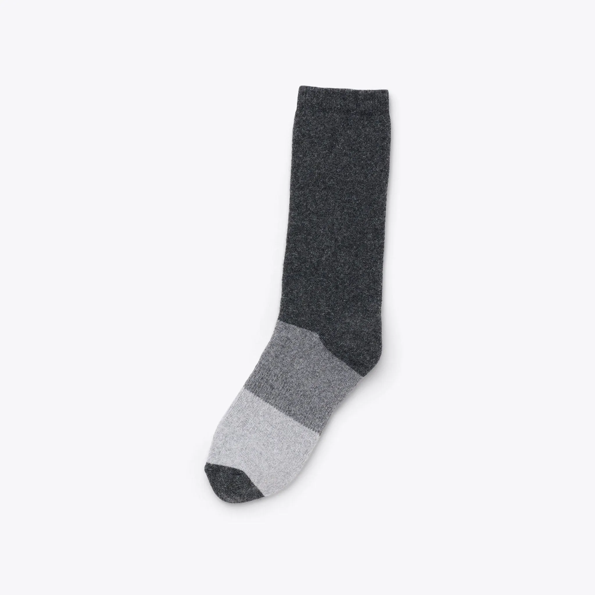 Cushion Crew Hiker Sock Charcoal Colorblock -NISOLO
