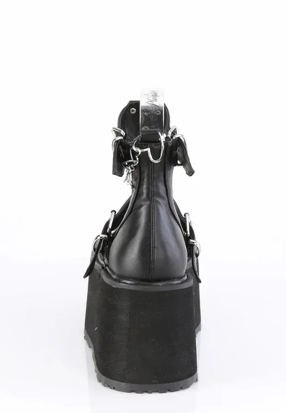 DemoniaCult - 4 1/2 Platform Dual Strap Black - Girl Shoes