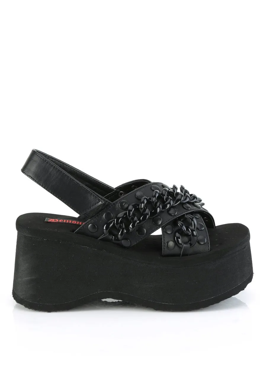 DemoniaCult - Funn 12 Black Vegan Leather - Girl Sandals