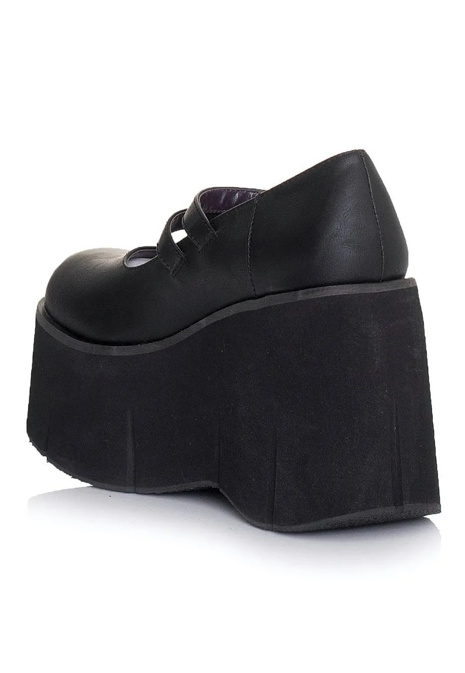 DemoniaCult - Kera Goth Punk Lolita Double Strap Black - Heels