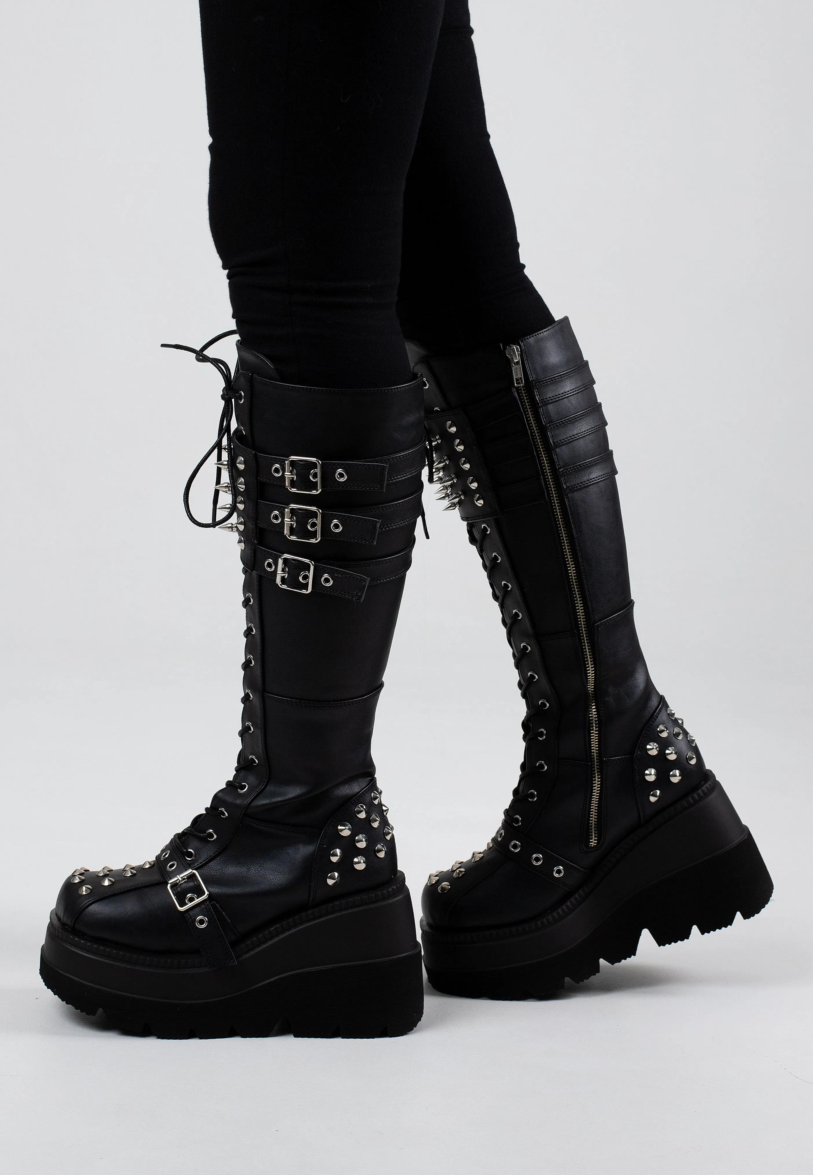 DemoniaCult - Shaker 225 Black Vegan Leather - Girl Shoes