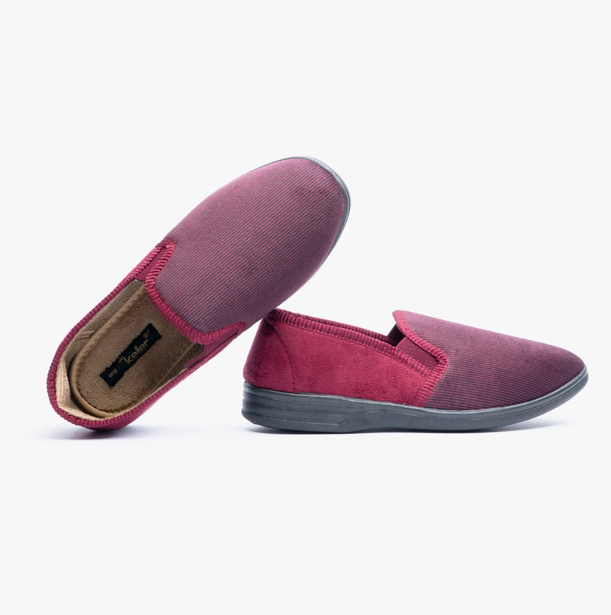 Dr Keller DONNAEL Mens Full Slippers Burgundy
