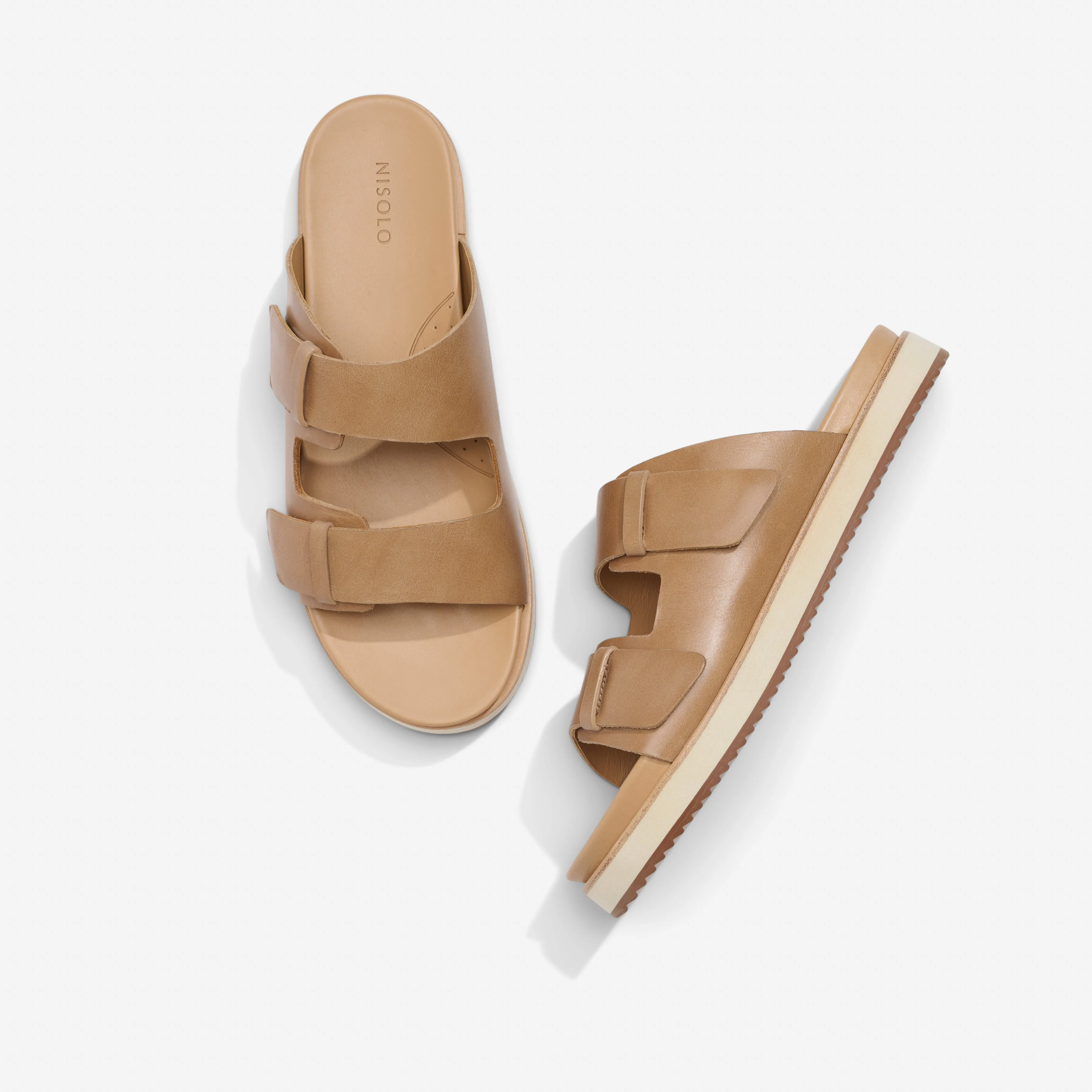 Ella Flatform Slide Almond -NISOLO
