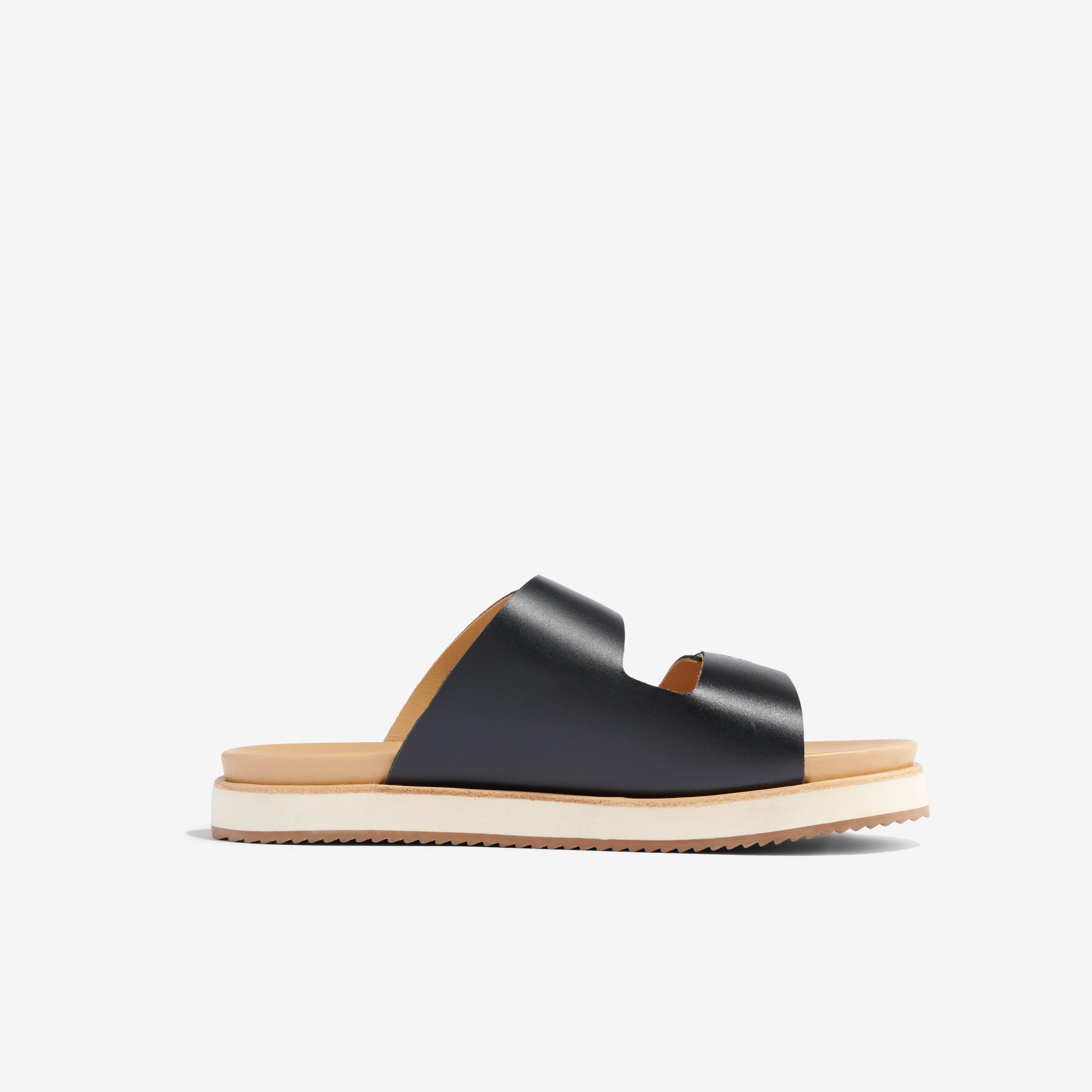 Ella Flatform Slide Black -NISOLO